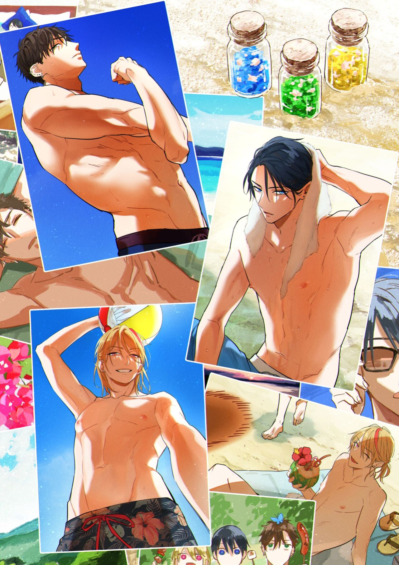 [NS (Nabara Shouko)] Tachi to Neko Docchi ga Ii no? | Top or Bottom? 3 ~Vacation 3-way Sex~