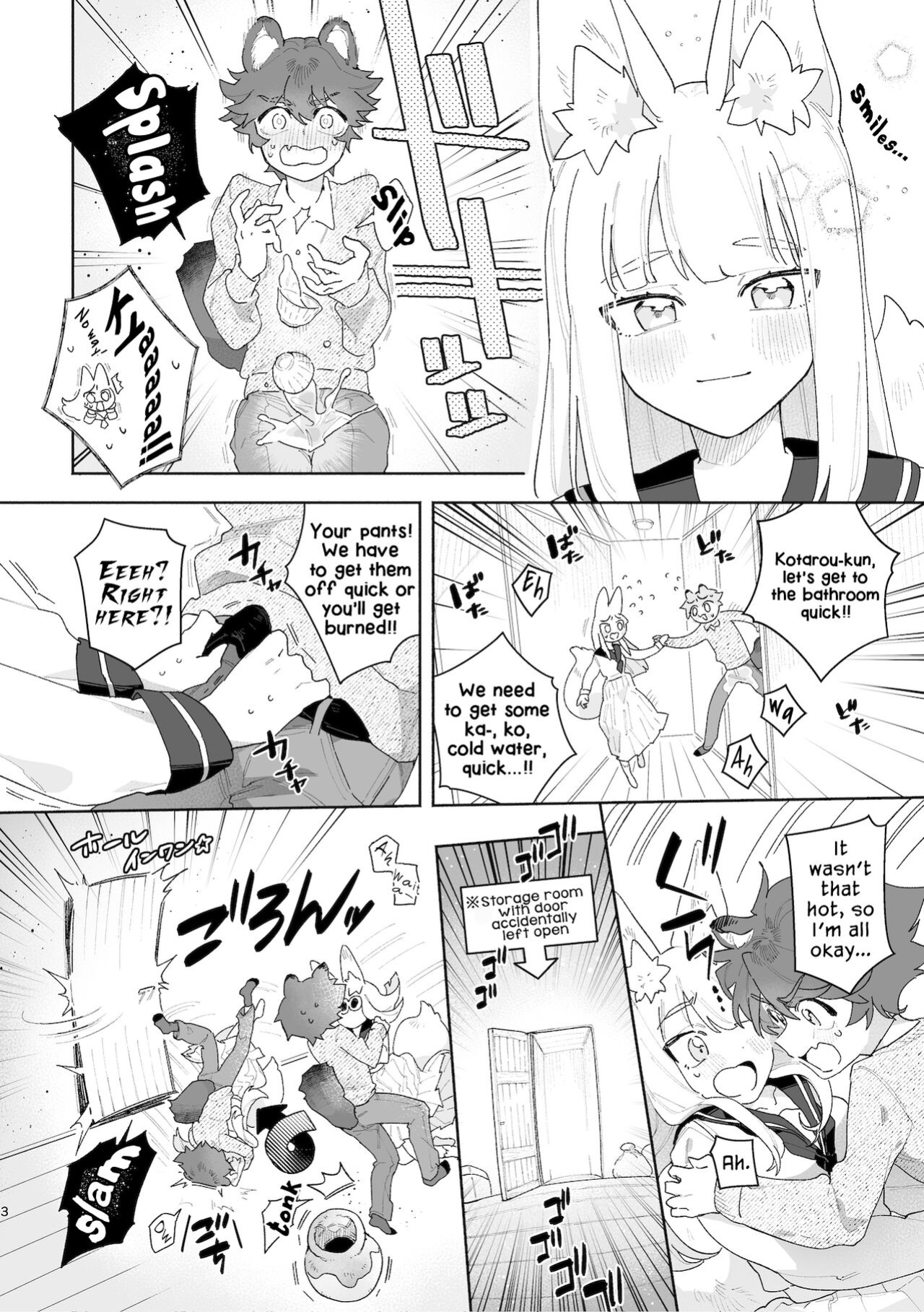 [pink carrot (usachanGET)] Otoko ga Uke - Kitsune-chan X Tanuki-kun | ♂ ga uke. Kitsune-chan × tanuki-kun [Tabunne Scans]