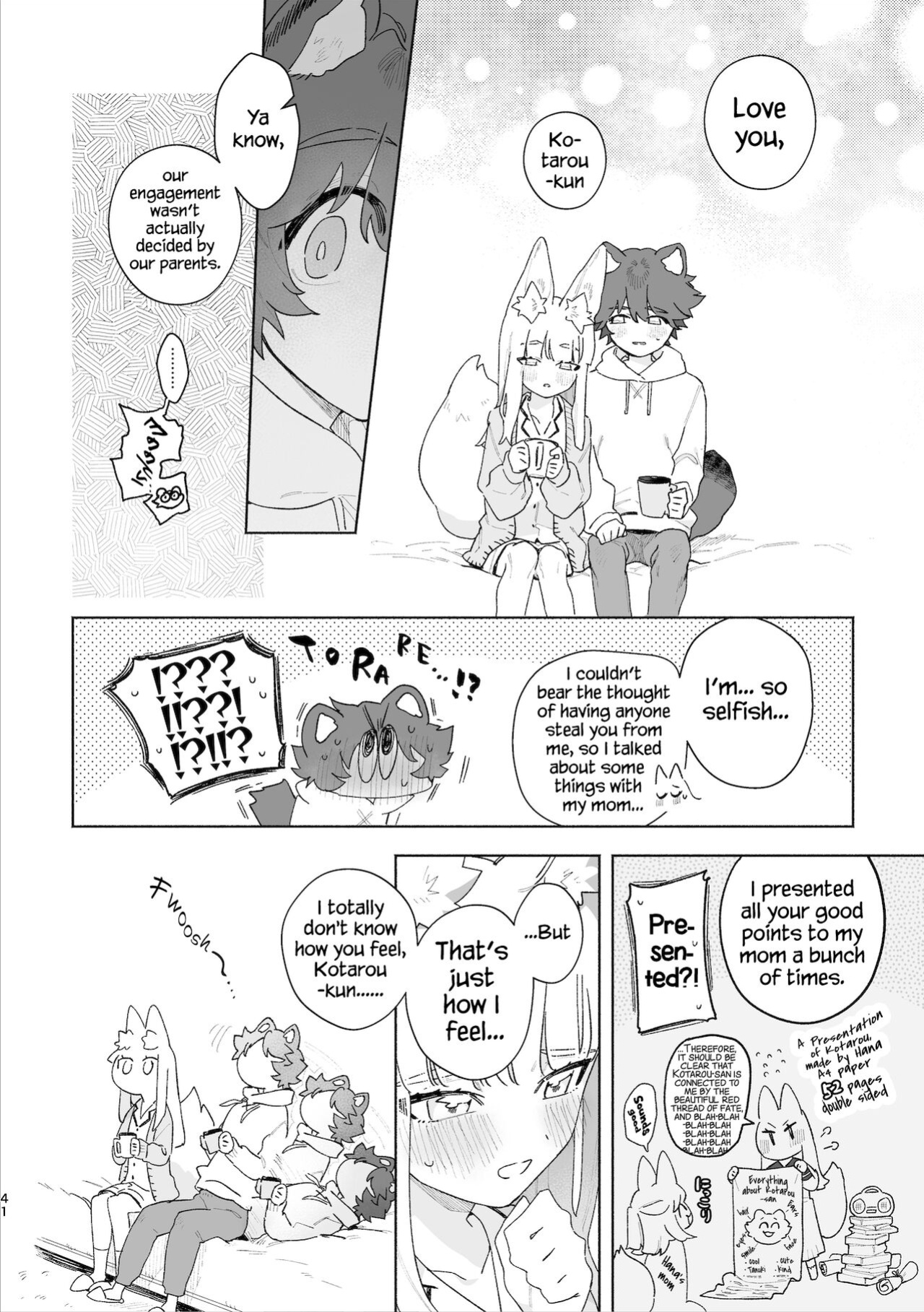 [pink carrot (usachanGET)] Otoko ga Uke - Kitsune-chan X Tanuki-kun | ♂ ga uke. Kitsune-chan × tanuki-kun [Tabunne Scans]