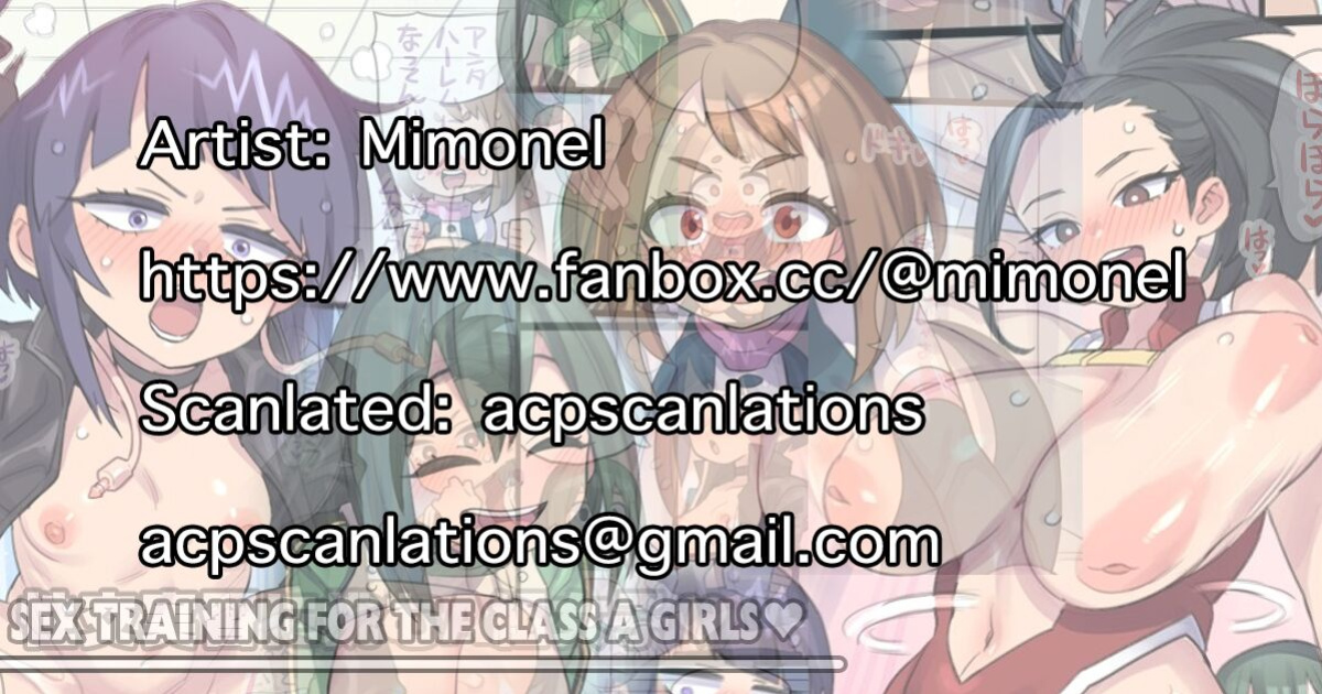 [Mimonel] Seikou Jisshuu ni Idomu A-gumi Joshi | Sex Training for the Class A Girls ♥ (Boku no Hero Academia) [acpscanlations]