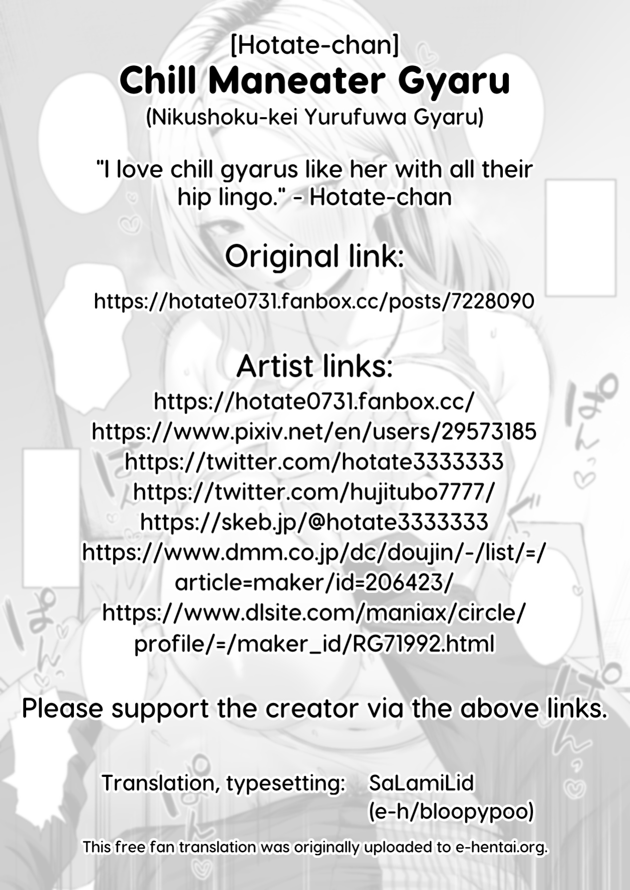 [Hotate-chan] Nikushoku-kei Yurufuwa Gyaru | Chill Maneater Gyaru [SaLamiLid]