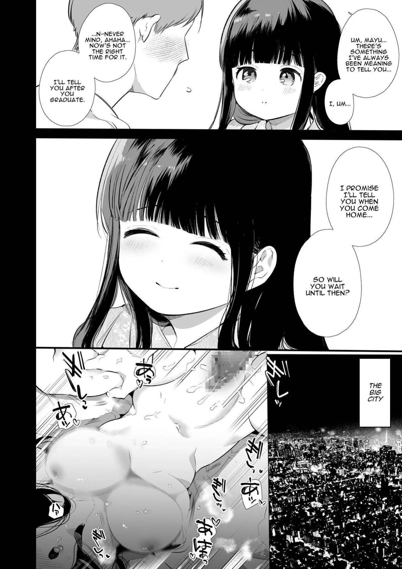 [Yatomomin (Yamamoto Tomomitsu)] Mayu-chan NTR ~Daigaku Shingaku no Tame Joukyou Shita Kanojo ga Onzoushi ni Tsukamari Dekiai Sarete Shimatta~ | Mayu-chan NTR ~Big Dick in the Big City~
