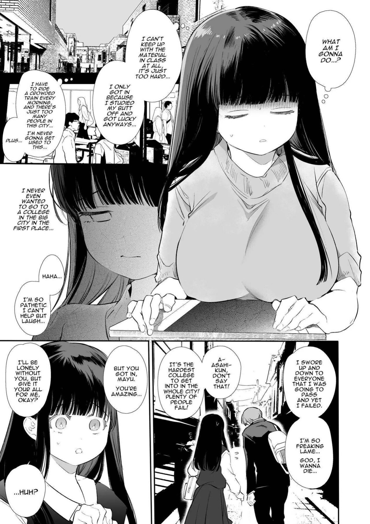 [Yatomomin (Yamamoto Tomomitsu)] Mayu-chan NTR ~Daigaku Shingaku no Tame Joukyou Shita Kanojo ga Onzoushi ni Tsukamari Dekiai Sarete Shimatta~ | Mayu-chan NTR ~Big Dick in the Big City~