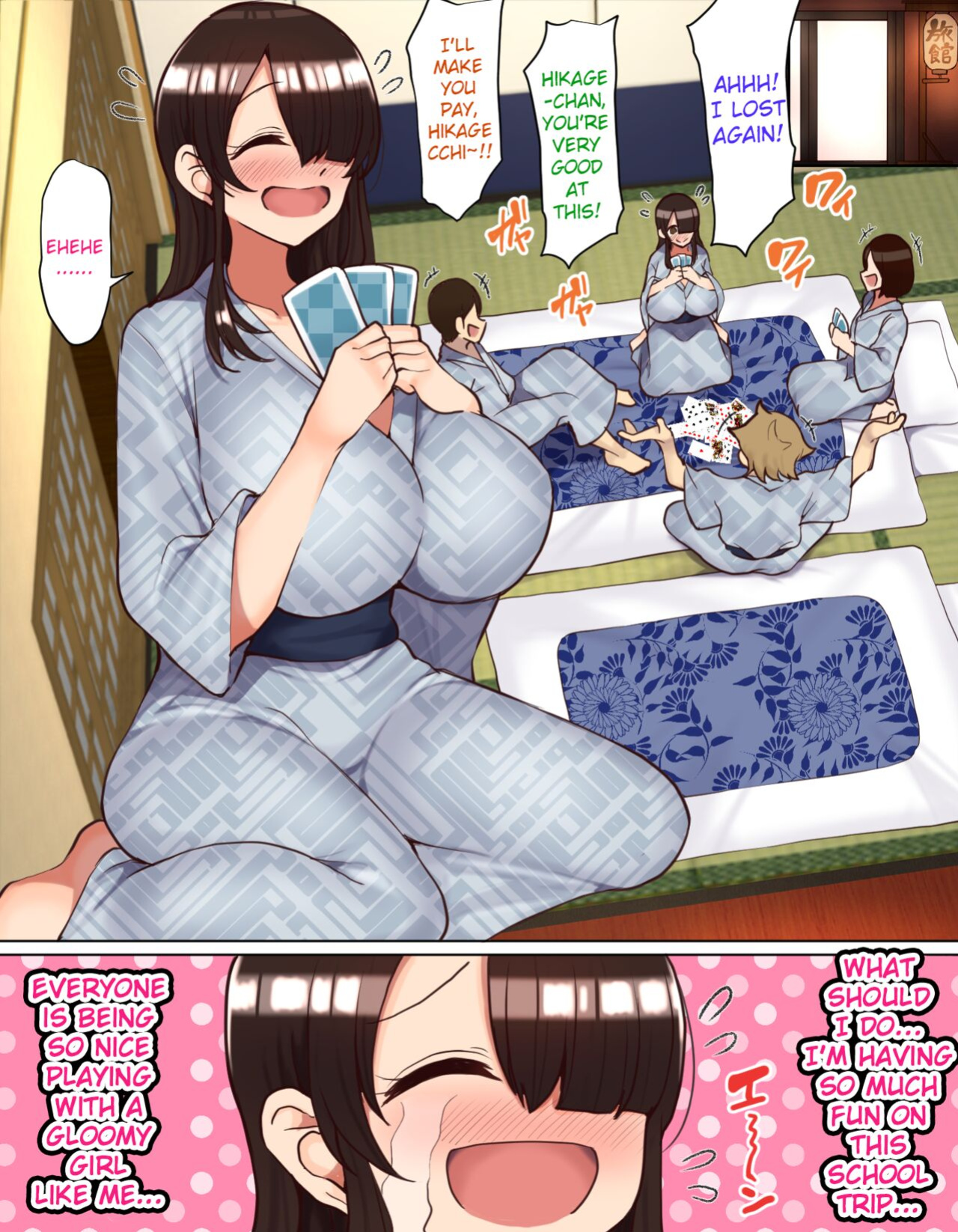 Gloomy-Chan ended up in a lively group on a school trip!