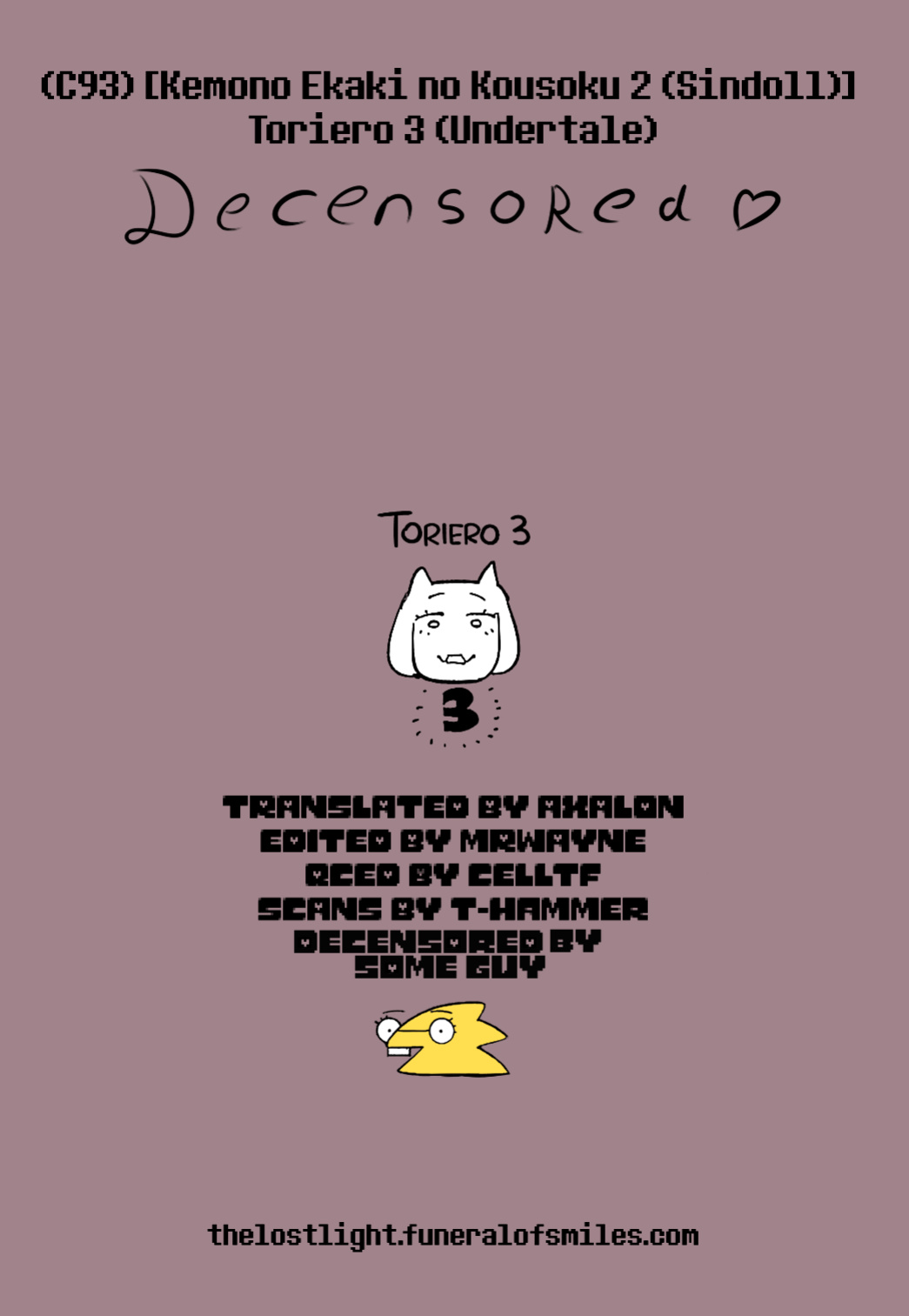 (C93) [Kemono Ekaki no Kousoku 2 (Sindoll)] TORIERO 3 (Undertale) |Colorized|