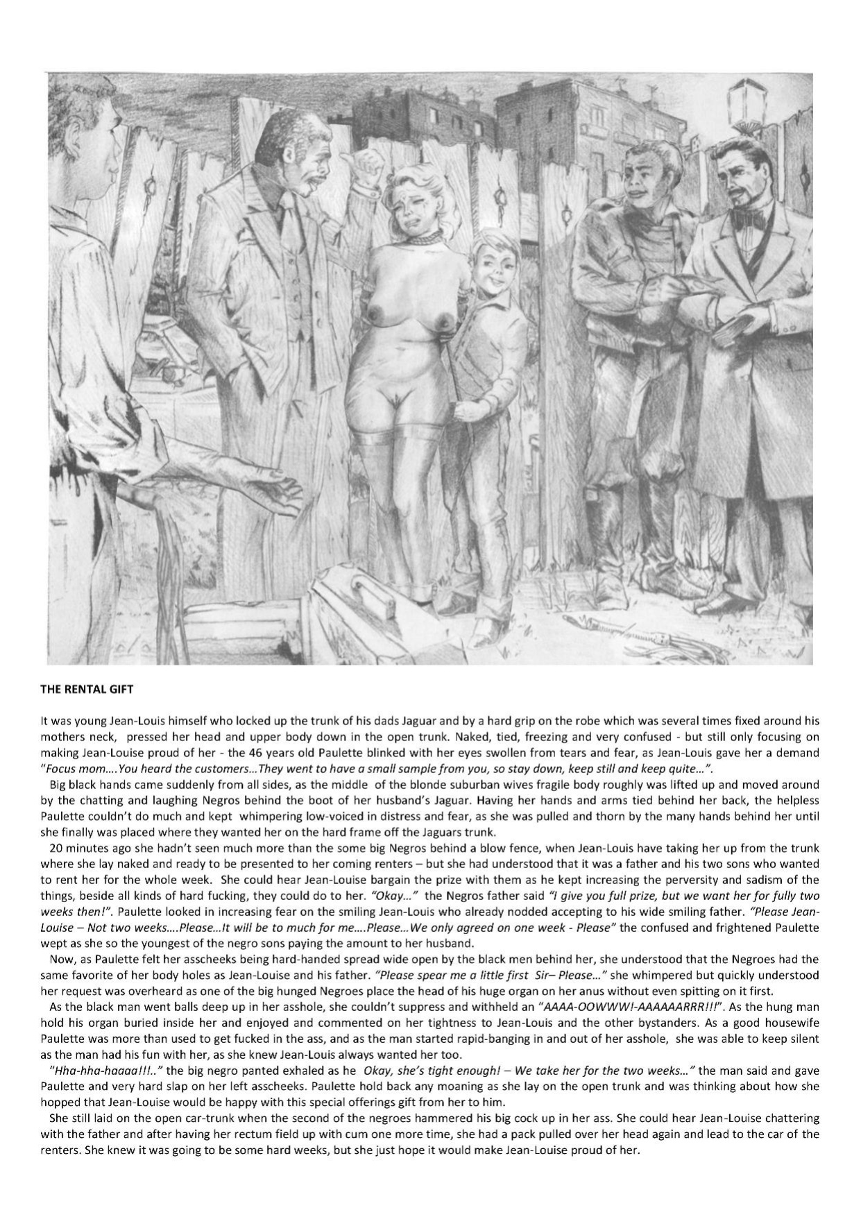 Joseph Farrel Re-drawings with text "Housewives in despair 3"