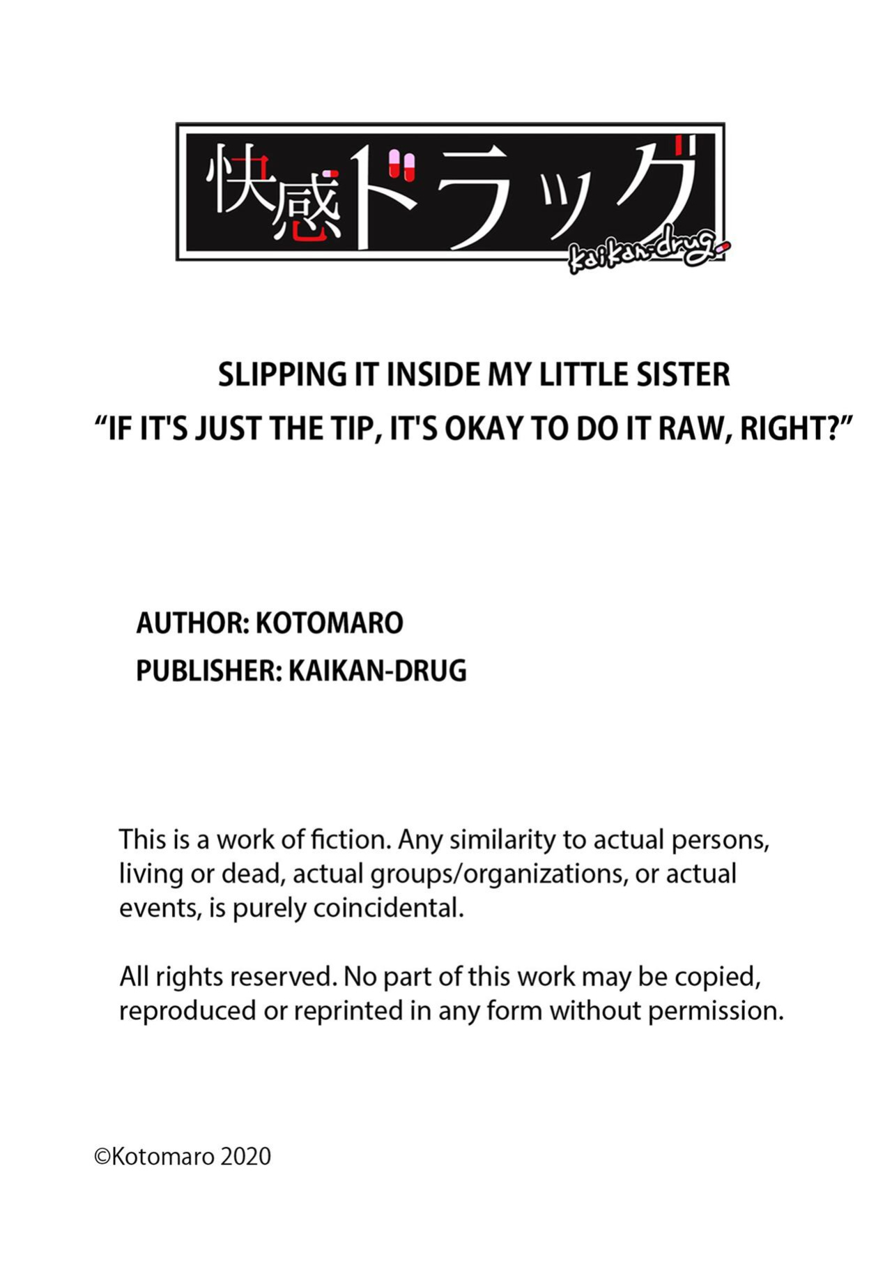 [Kaikandrug (Kotomaro)] Slipping It Inside My Little Sister