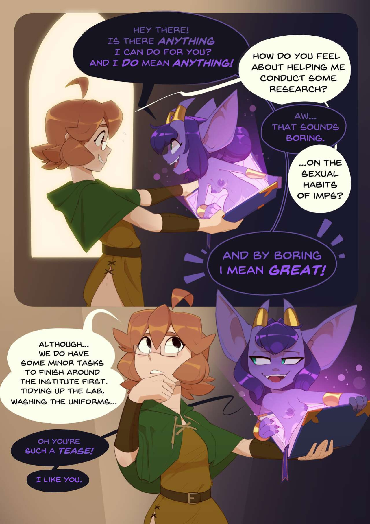 [HuffsLove, Spicymancer] Monster Researcher Eclair and the Book of Imps!