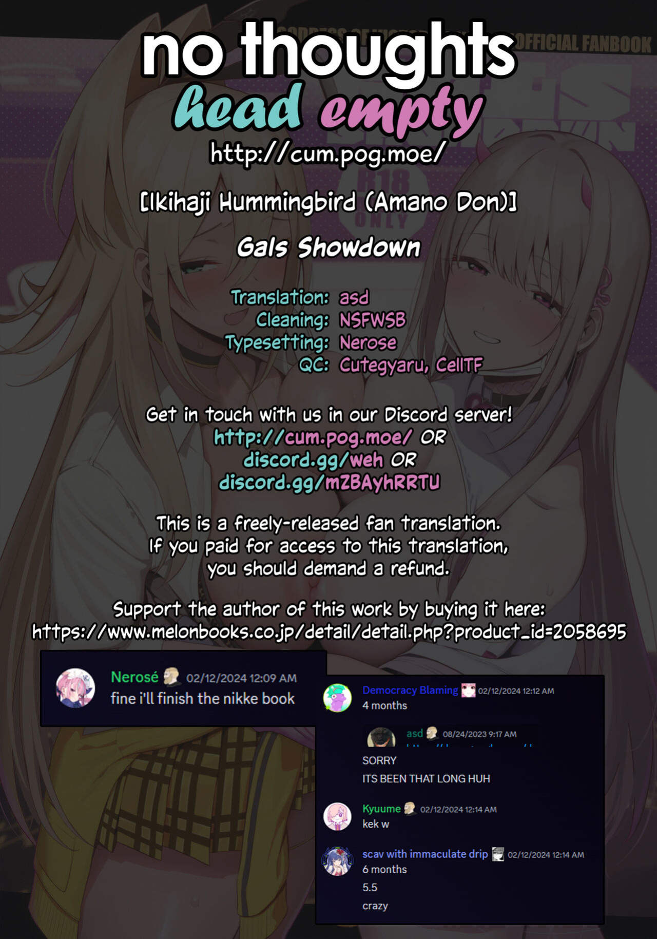 (C102) [Ikihaji Hummingbird (Amano Don)] Gals Showdown (Goddess of Victory: Nikke) [head empty]