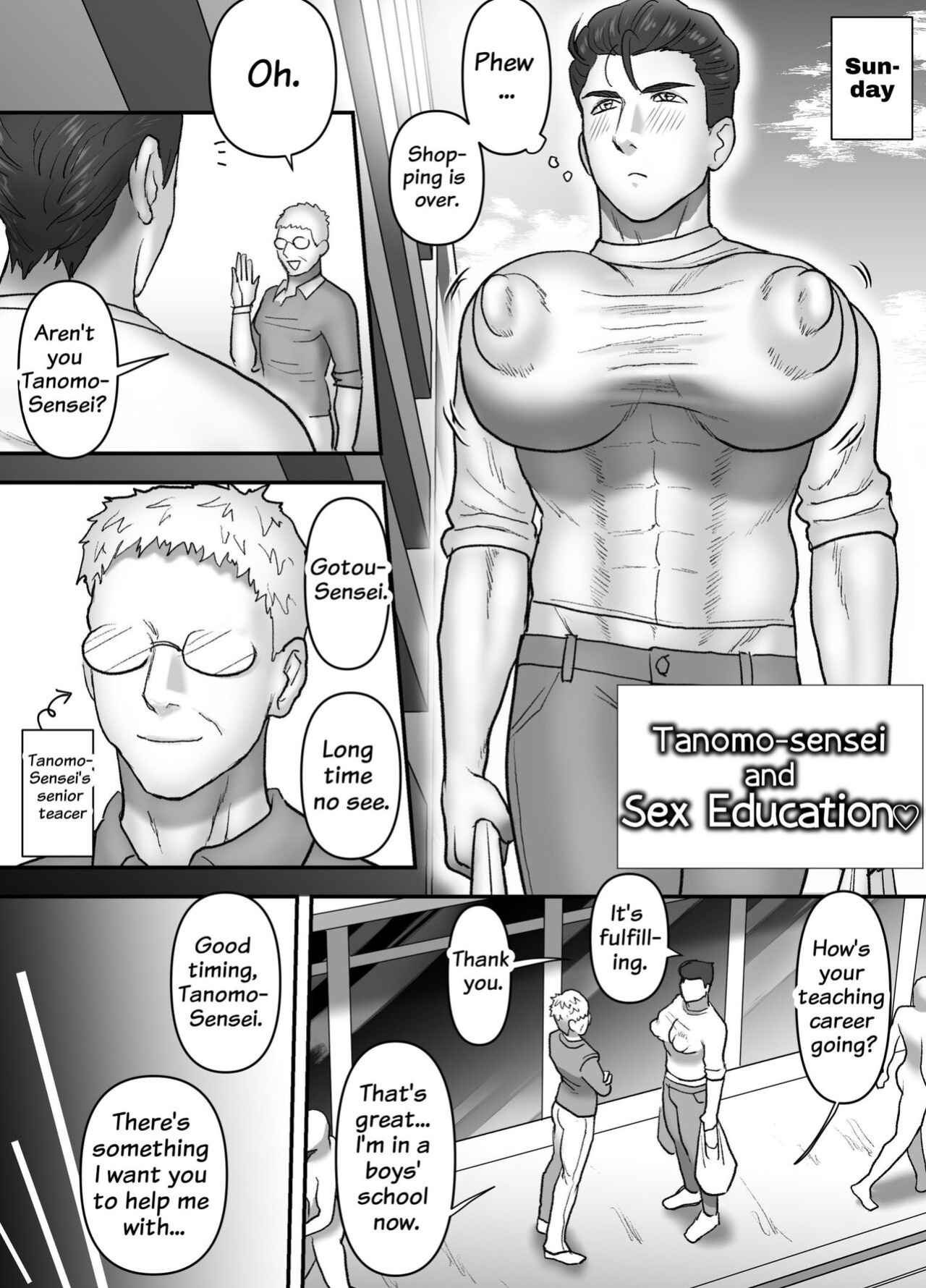 [Onoko Ya Honpo (Kamiwo Akira)] Tanomo Sensei wa Oppai Milk Taiiku Kyoushi | Tanomo-sensei is a Boob Milk Gym Teacher