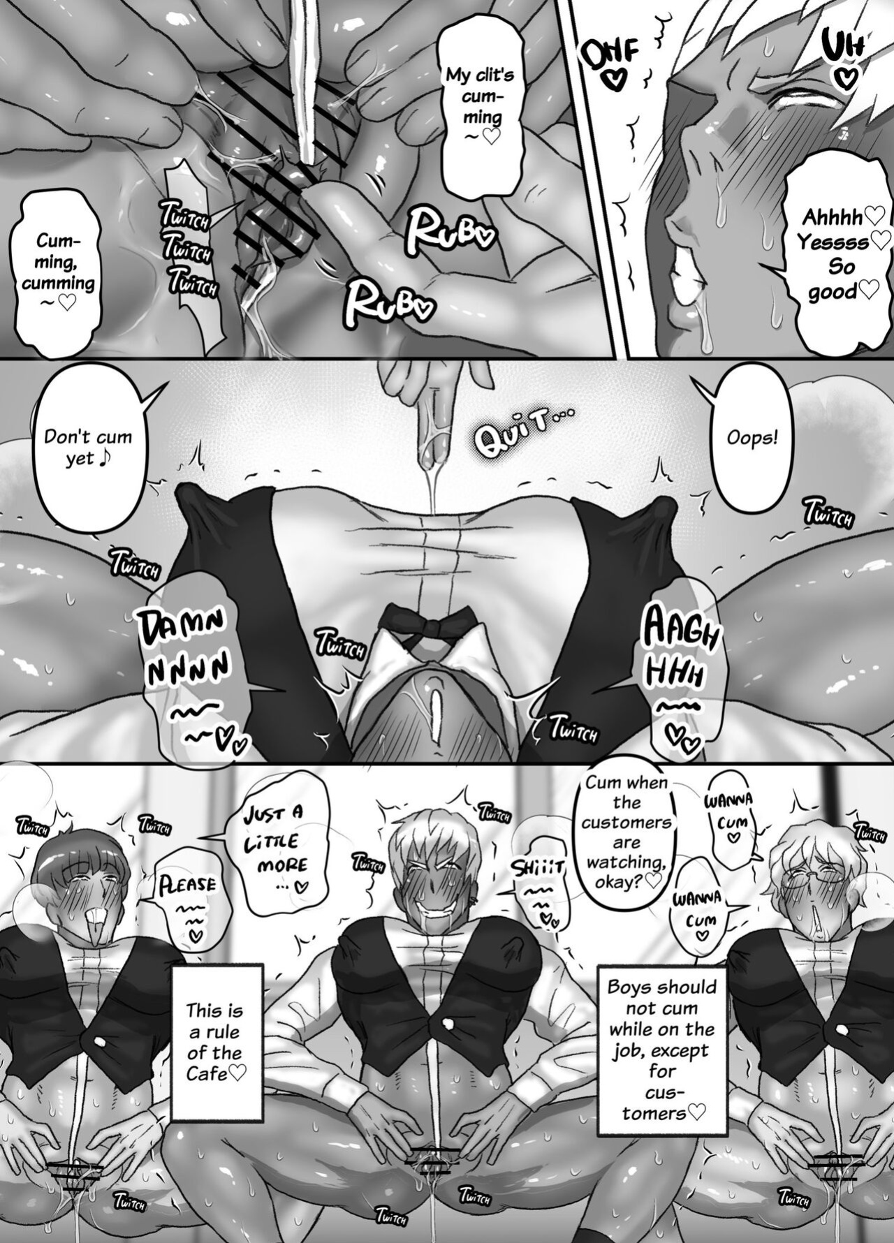 [Onoko Ya Honpo (Kamiwo Akira)] Youkoso! Cuntboy Cafei | Welcome! Cuntboy Cafe