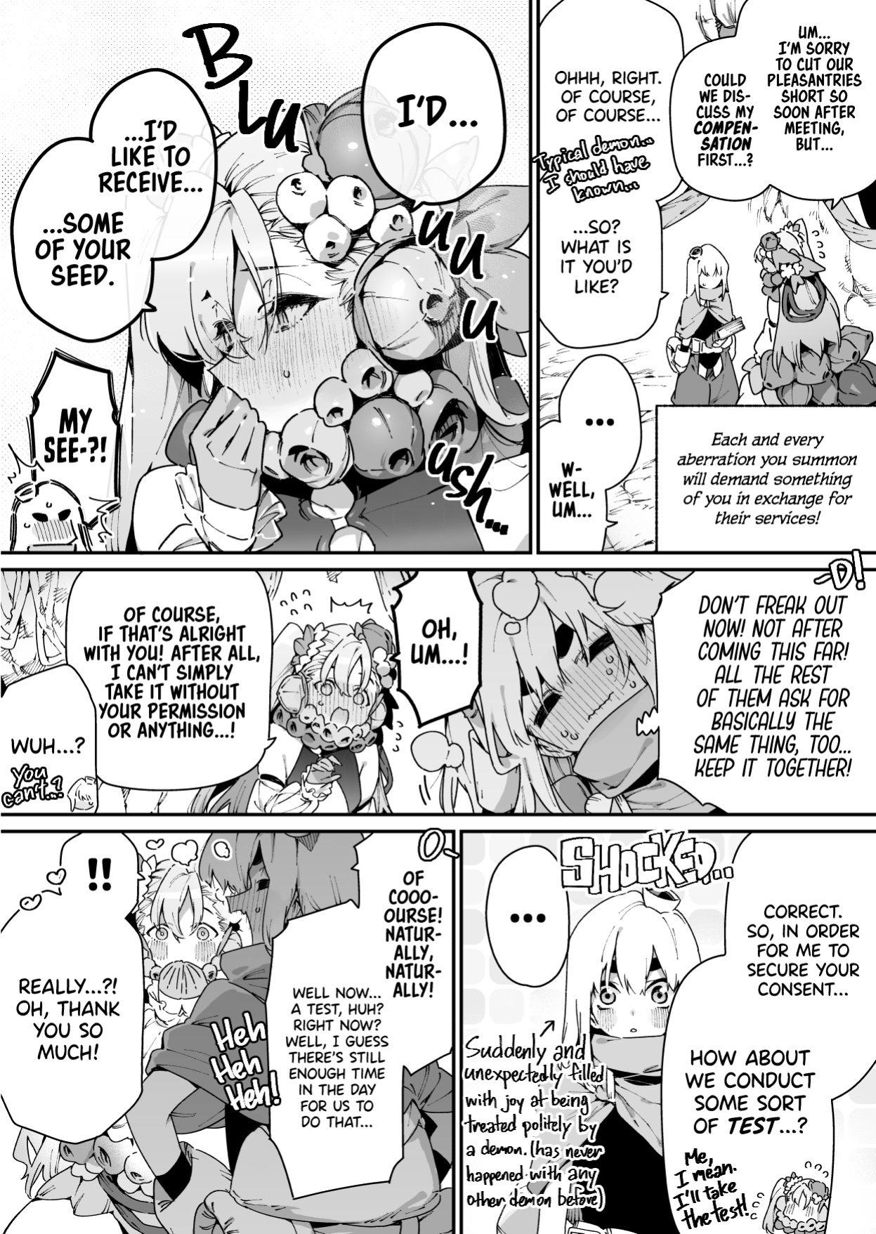 [Gyuutan Teishoku e no Koi (Chomoran)] Yobidashita Aruraune ni Tsuyome no Yajirushi o Muke Rareru Shoukansamurai-kun… Yokatta ne… | Summoner-kun (Alraune Has His Face Squarely Inside A Crosshair Lined With Hearts) [head empty]