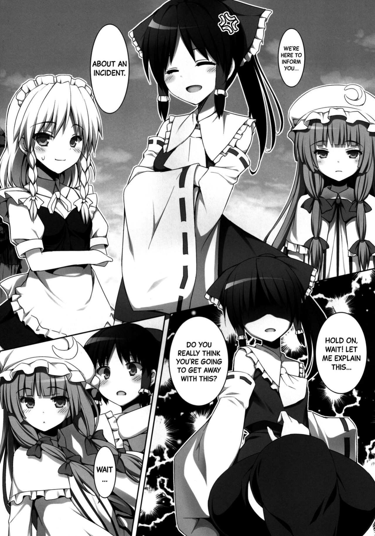 [PiT (Natsuki Shuri)] Ihen ga Michi o Yattekuru・Ketsu (Touhou Project) | An Incident Is Coming This Way・Part 2 [Black Grimoires]