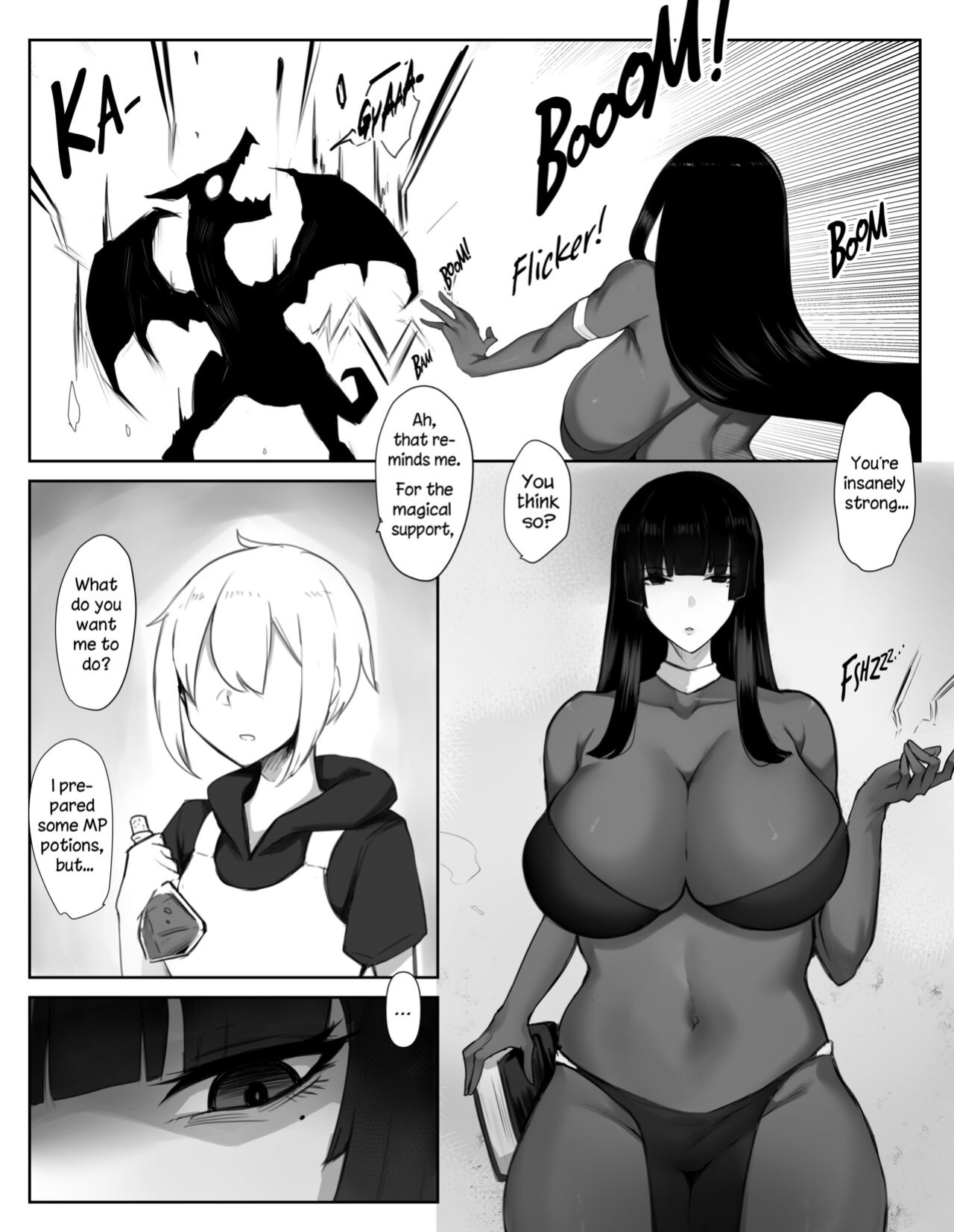 [Tesla pod (Elimiko)] Majutsushi Onee-san ga Maryoku Hokyuu Suru Tame ni Boukensha-kun kara Sakusei Suru Hanashi | Tale of a Mage Oneesan Who Milks an Adventurer to Replenish Her Magical Power [Thana]