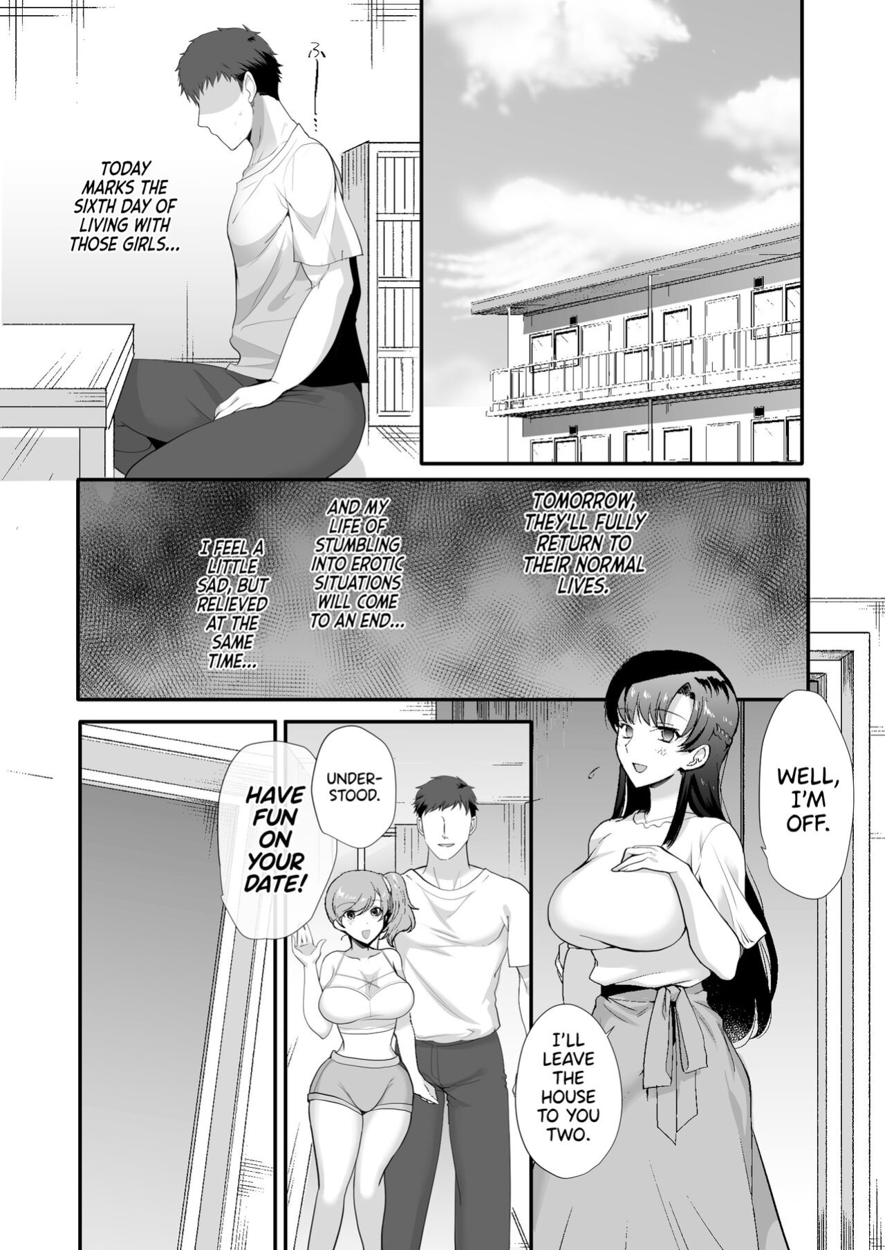 [Aomizuan (Kirimoto Yuuji)] Erosugiru Doukyonin ~ Dosukebe Shimai to 1K Doukyo Seikatsu ~ | My Roommates Are Way Too Lewd ~Living in a One-Room Apartment With Two Perverted Sisters~ {RedLantern}