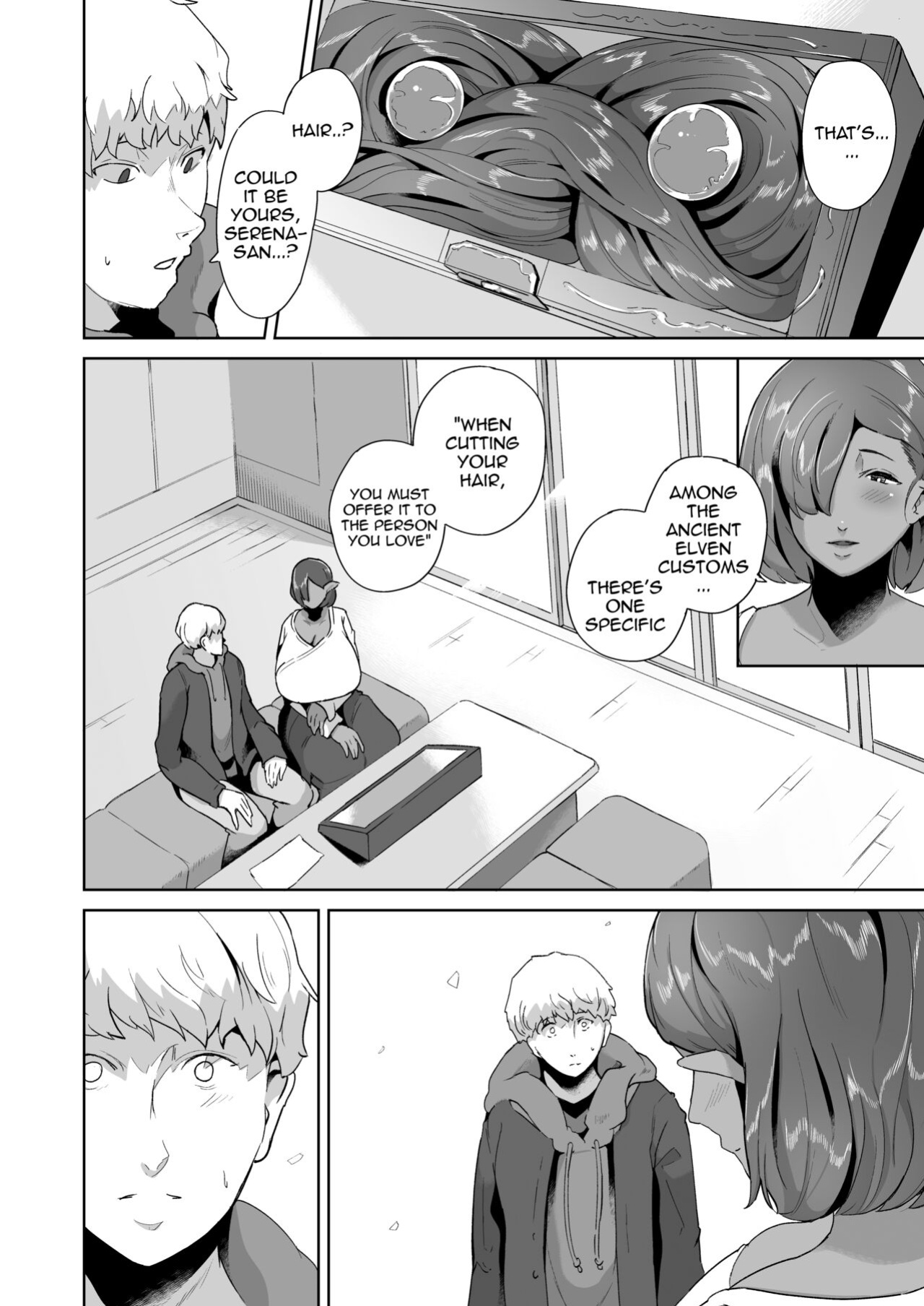 [Noumusai (Miyashiro Yousuke)] Mucchiri Dekachichi Dark Elf no Obasan to Icha Love Fudeoroshi Seikatsu (Hair Ver)