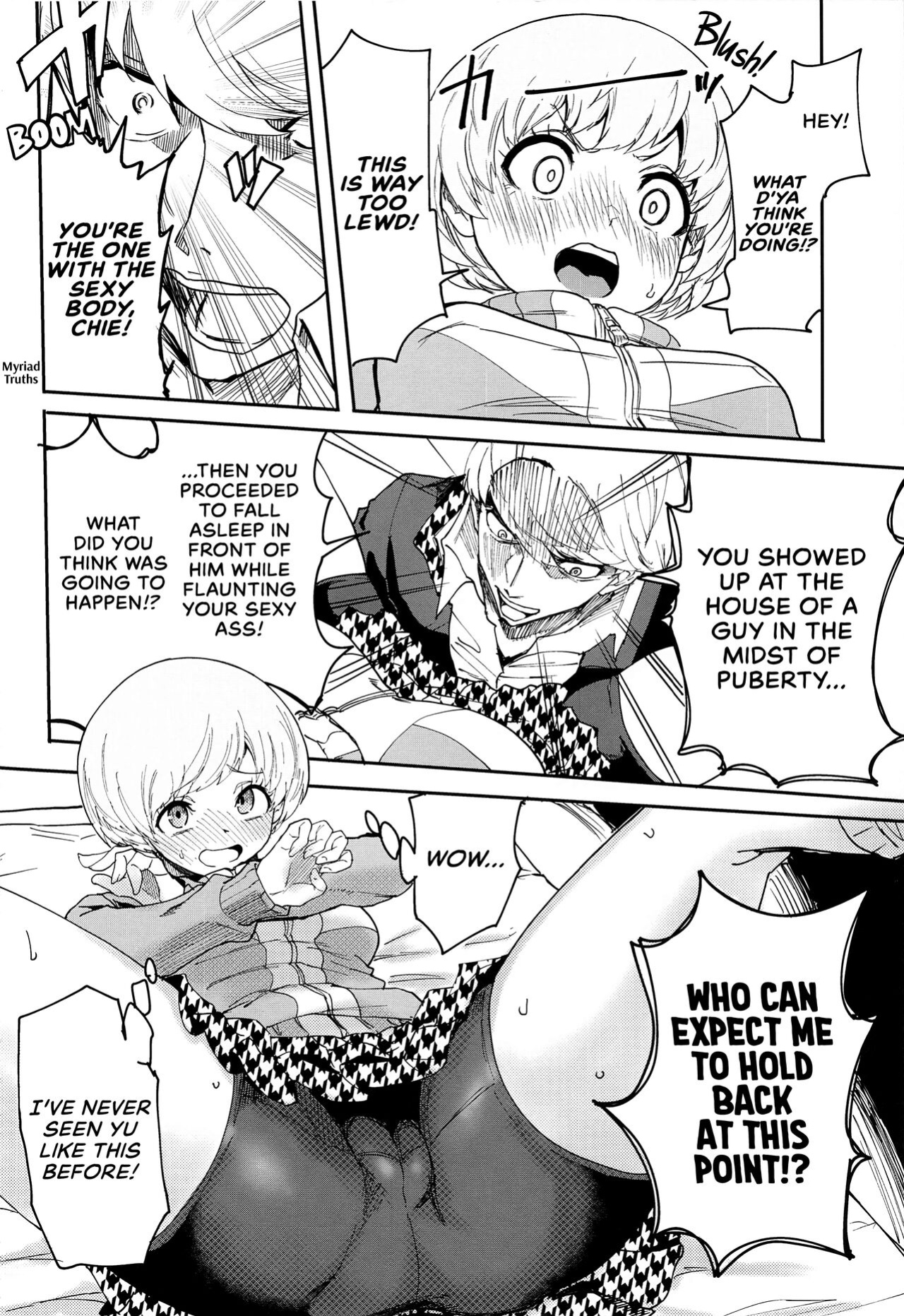 (C99) [Kurohamya (Kurosu)] Satonaka Chie-chan ni Oshioki suru Hon Test Benkyou Hen | Satonaka Chie's Punishment - Test Study Edition (Persona 4) [head empty]