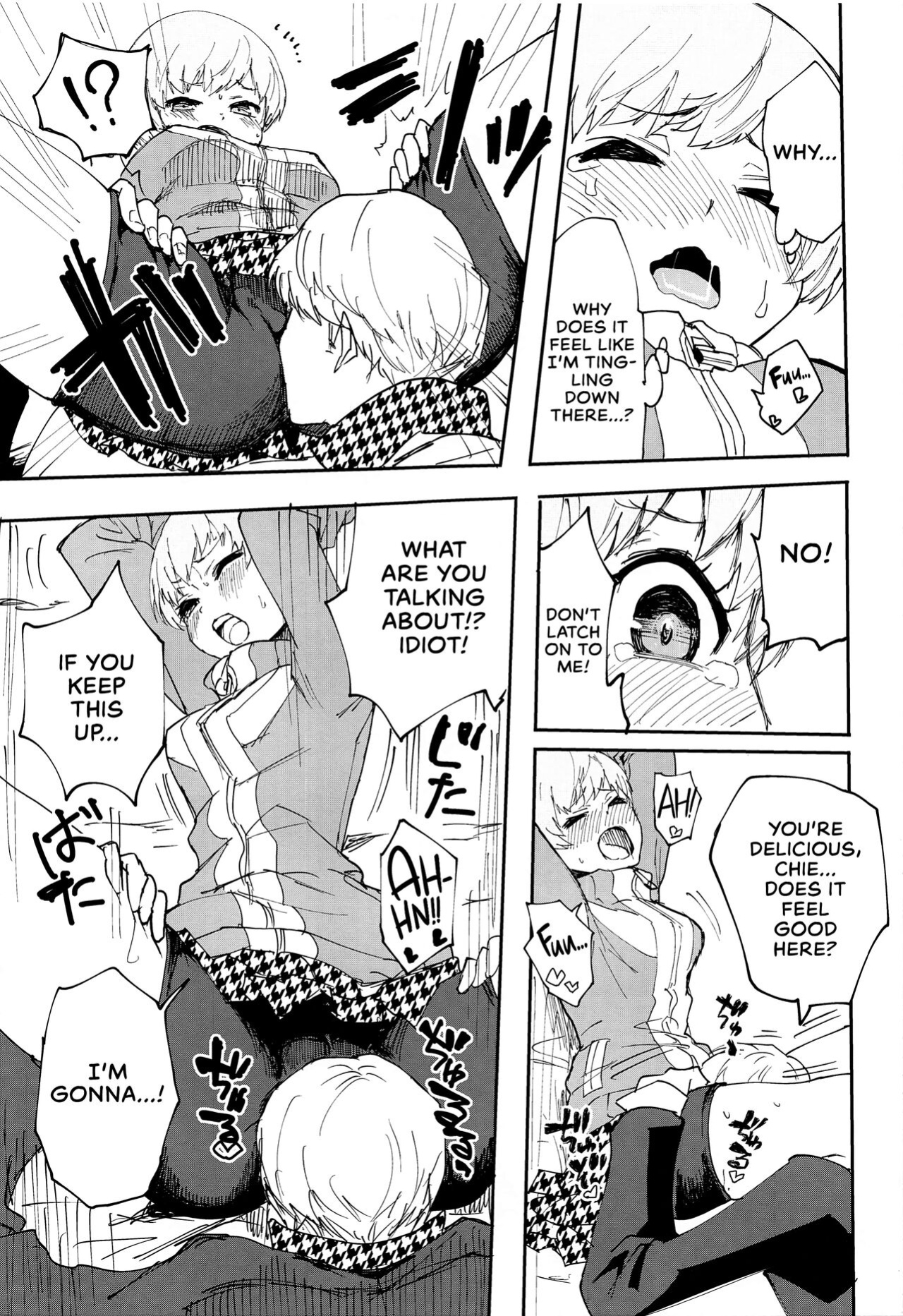 (C99) [Kurohamya (Kurosu)] Satonaka Chie-chan ni Oshioki suru Hon Test Benkyou Hen | Satonaka Chie's Punishment - Test Study Edition (Persona 4) [head empty]