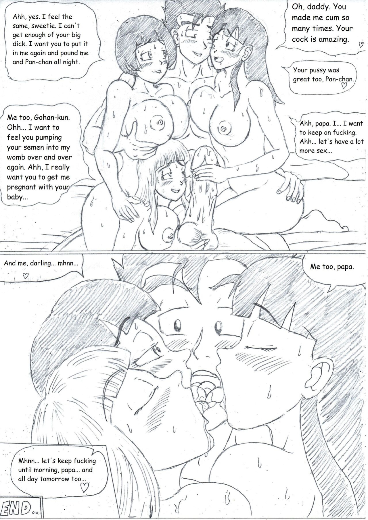 [TheWriteFiction] Young Love - Gohan X Pan X Bra X Videl + Pan's Fantasies