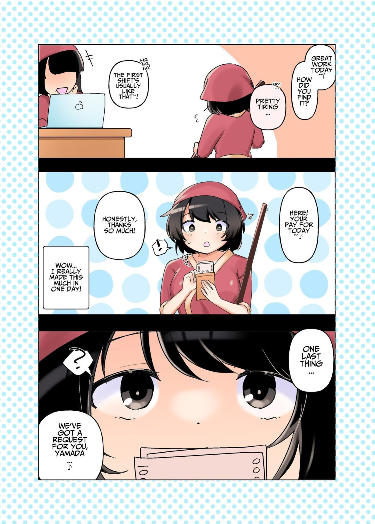 [Amai Shoujo Koubou (Amai Meiden)] Yakeni jikyū no takai jo furo seisō arubaito ~okyaku-sama no iu koto wa zettaidesu ♪~ | A part-time job cleaning women's baths with a very high hourly wage ~I absolutely do what the customers say♪~ [Kusanuu]