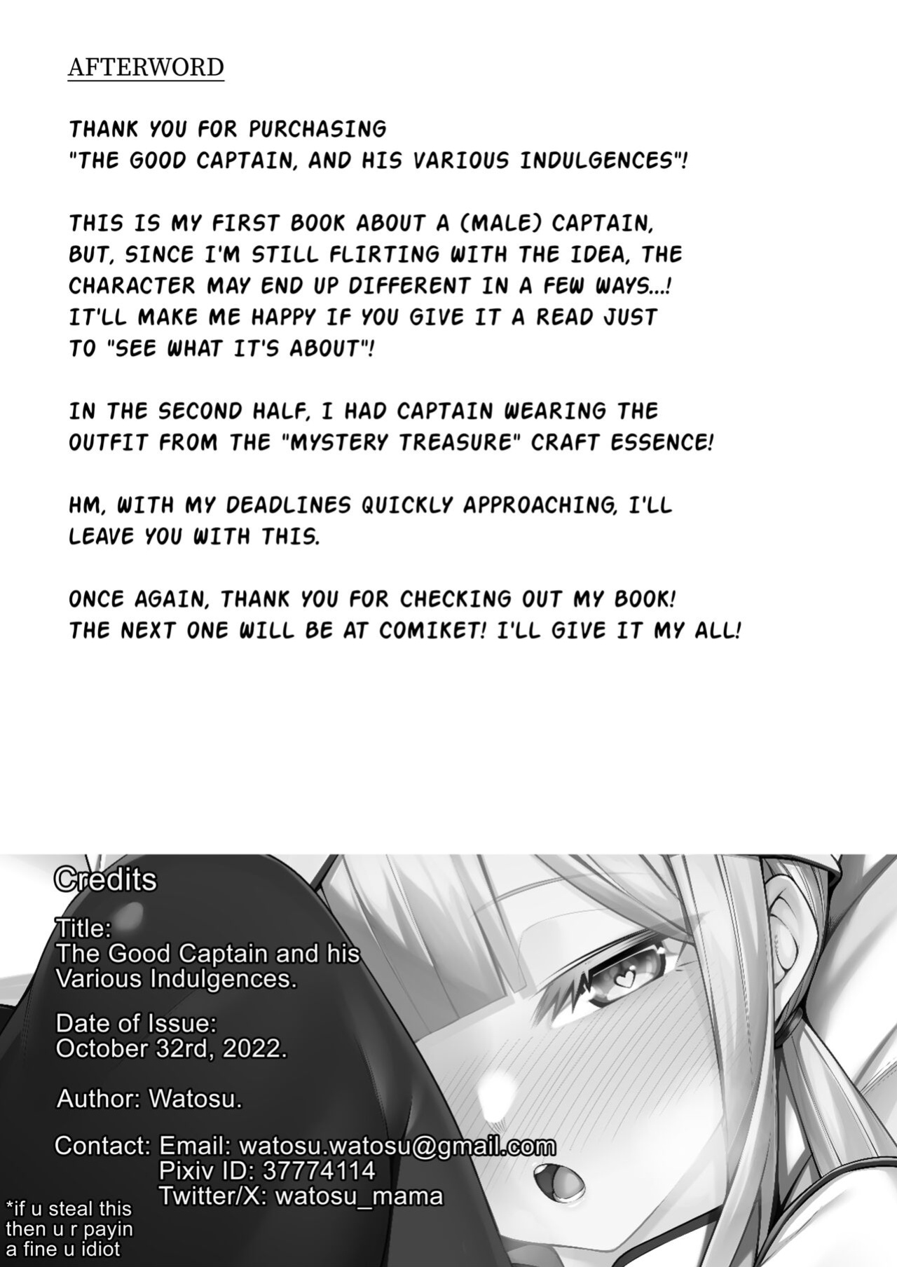 [Watochip Melonpan (Watosu)] Captain to Iroiro Ecchi Hon | The good captain and his various indulgences (Fate/Grand Order) [Pub Faggots]