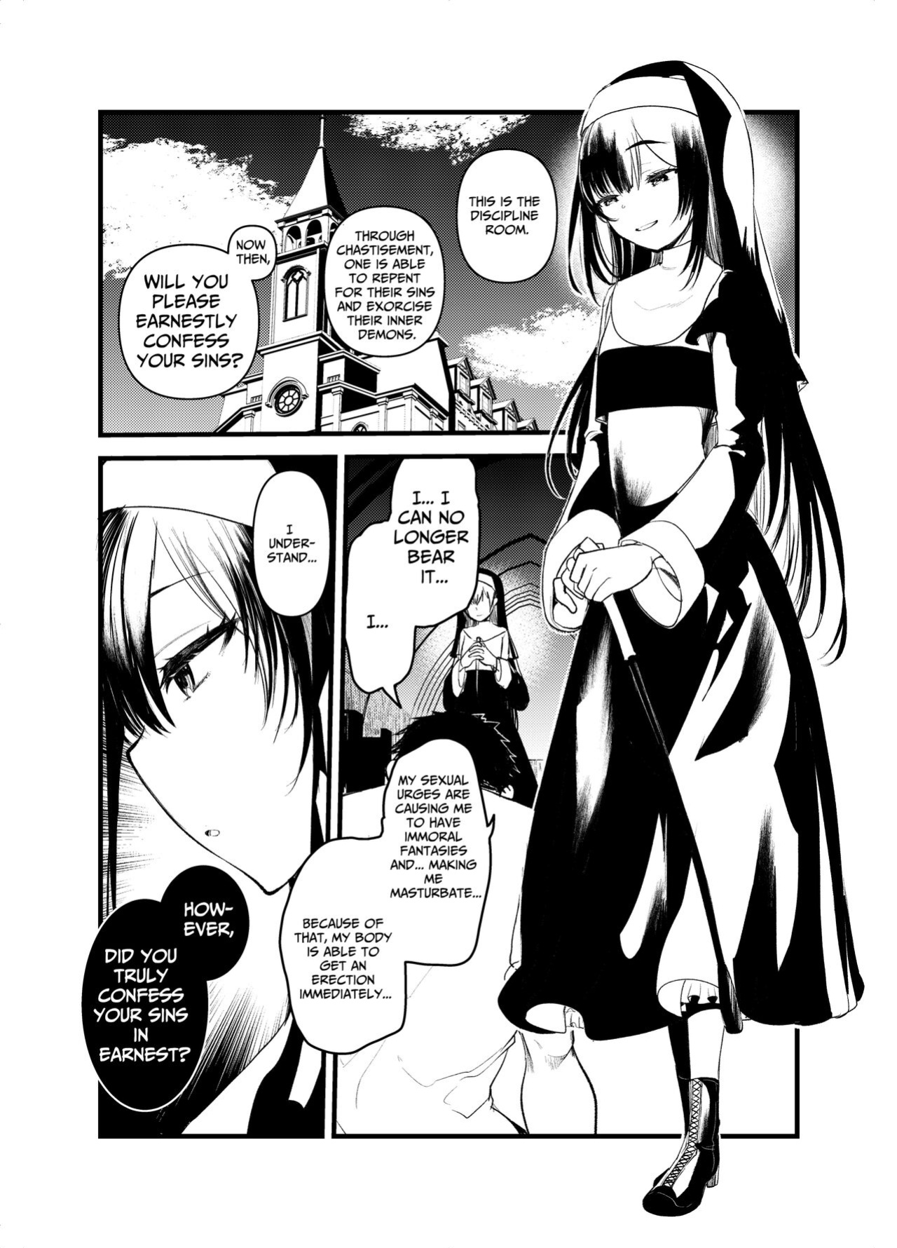 [Amaichigo (Kameyoshi Ichiko)] Kurokami no Maria-sama | Ejaculation Controlled MegaCUM Handjob From The Holy Mother [Benri]