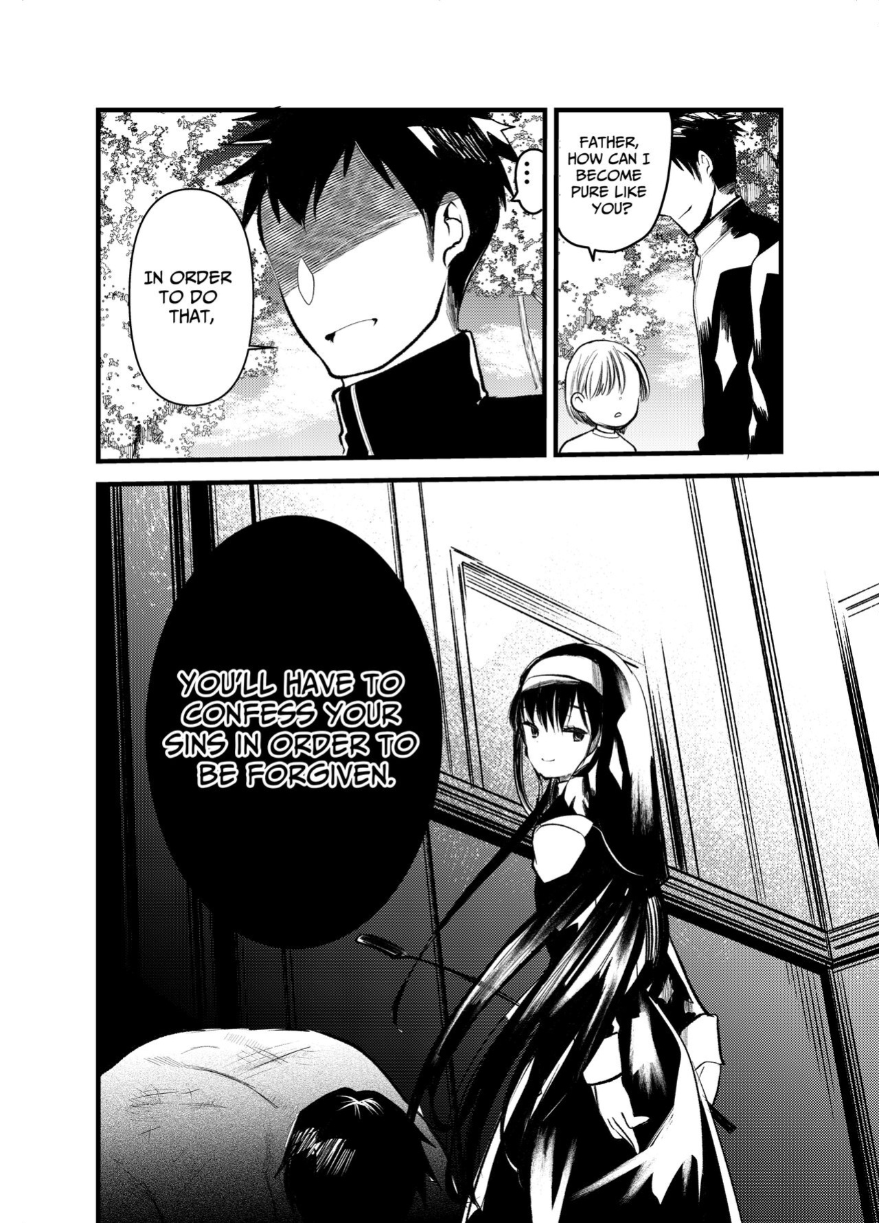 [Amaichigo (Kameyoshi Ichiko)] Kurokami no Maria-sama | Ejaculation Controlled MegaCUM Handjob From The Holy Mother [Benri]