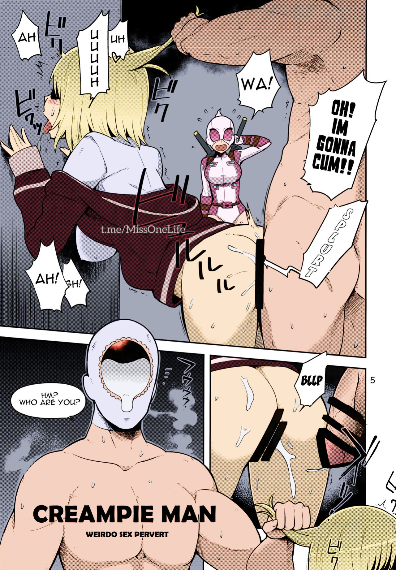 (C95) [Kotau (Bowieknife)] Gwenpool Ecchi na Sekai ni Ojama Shima~su | Gwenpool (Jumping Into an Indecent World) (Gwenpool) [Colorized MissOneLife]