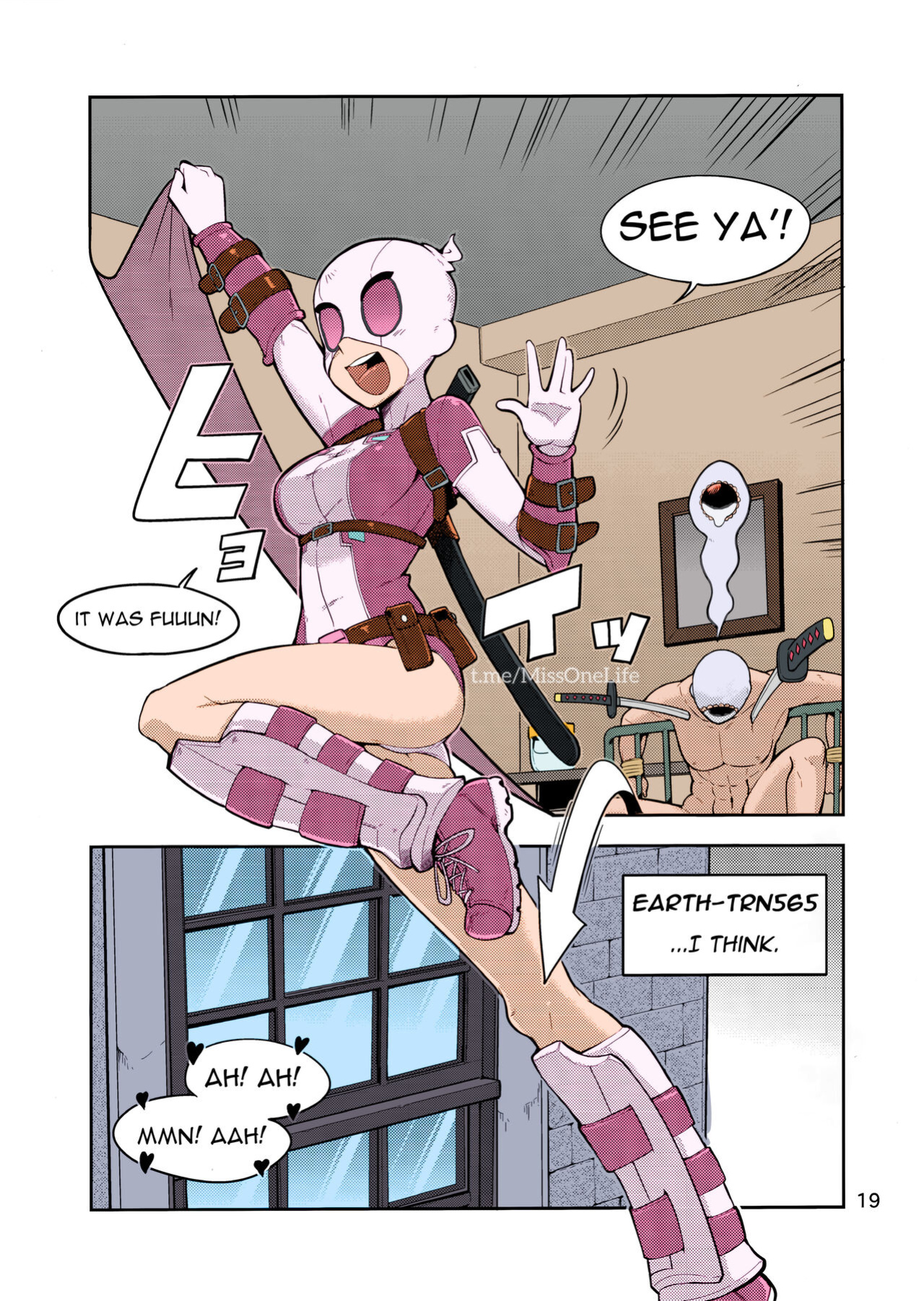 (C95) [Kotau (Bowieknife)] Gwenpool Ecchi na Sekai ni Ojama Shima~su | Gwenpool (Jumping Into an Indecent World) (Gwenpool) [Colorized MissOneLife]