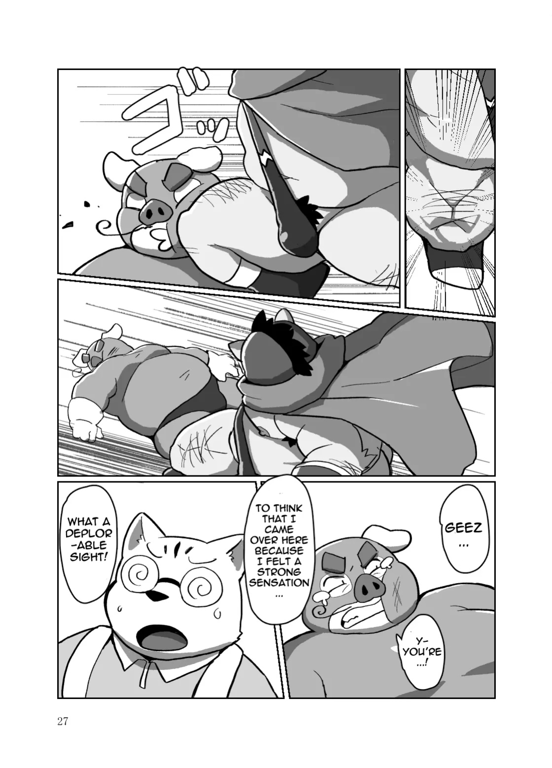 [Kyouretsu Hiyougeka (Beat-kun)] Roshutsu Hentai Dosukebear| Exhibitionist Pervert Dosukebear [The_Masked_Kemoner]