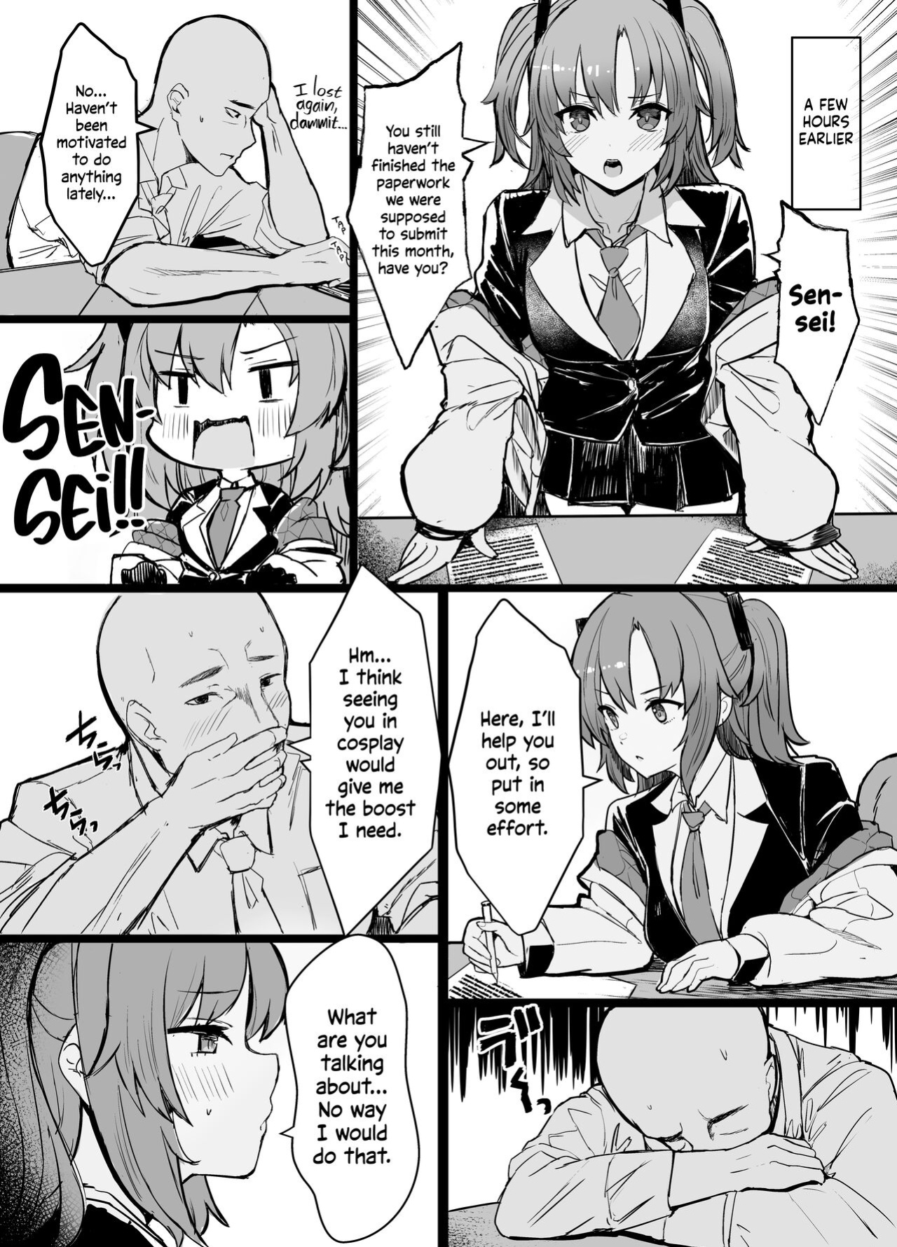(C101) [Vivido (Kumasaku Tamizou)] Sensei!! Yokujou Shisugi desu... | Sensei!! You're Too Horny! (Blue Archive) [Shiromaru]