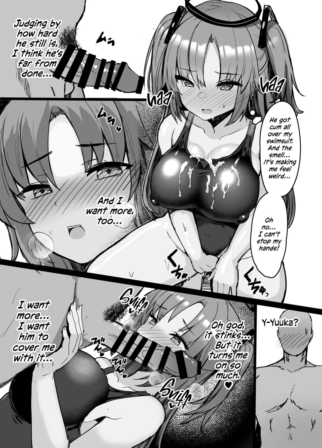(C101) [Vivido (Kumasaku Tamizou)] Sensei!! Yokujou Shisugi desu... | Sensei!! You're Too Horny! (Blue Archive) [Shiromaru]
