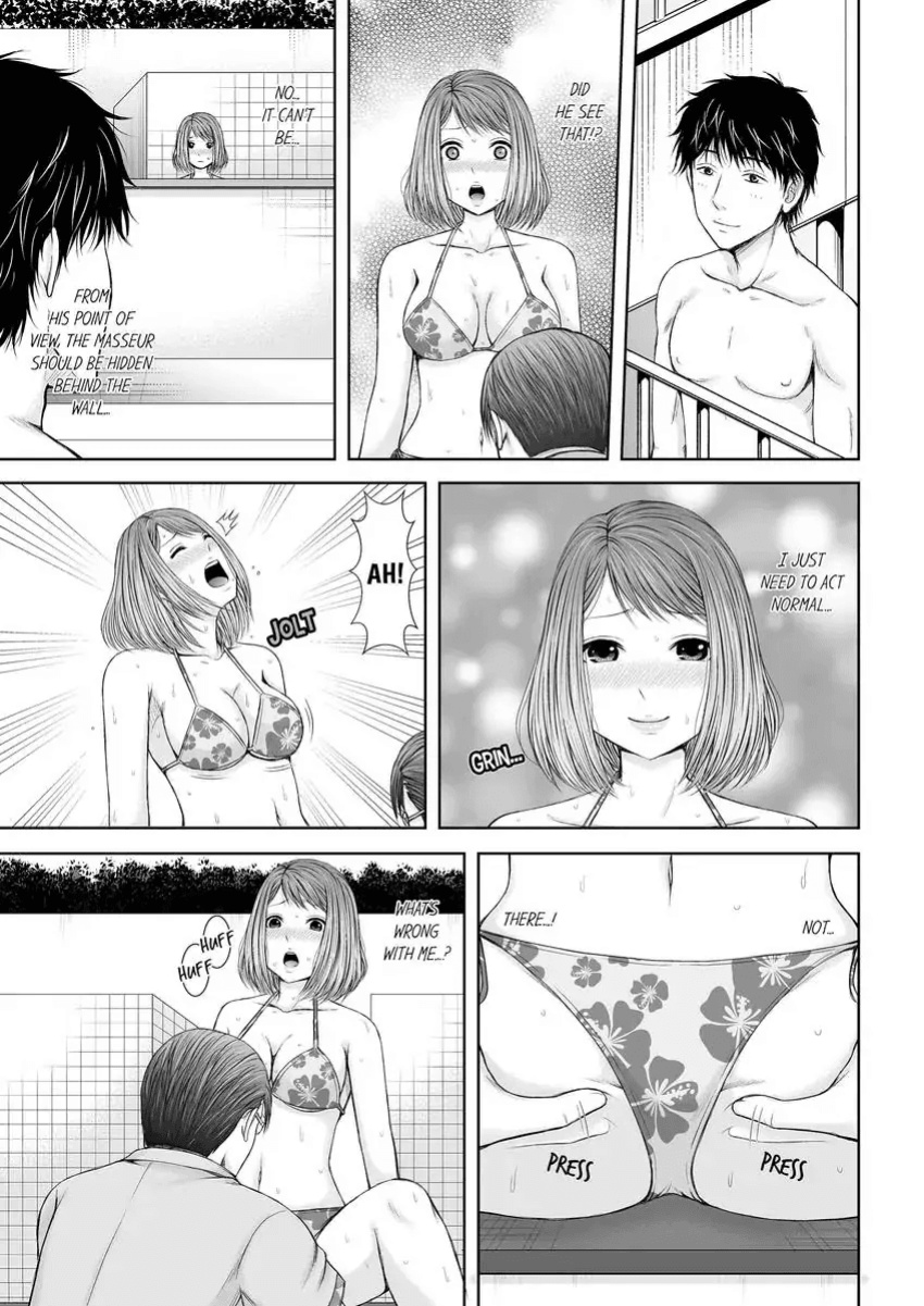 [Icelatte] Seitraishi ni Jirasare Tsuzuketa Tsuma ~Otto ni wa Ienai Nureiki Massage 1-6 | A Wife who Gets Teased Continually by a Masseur ー A Massage that Makes Me Cum Behind My Husband’s Back 1-6