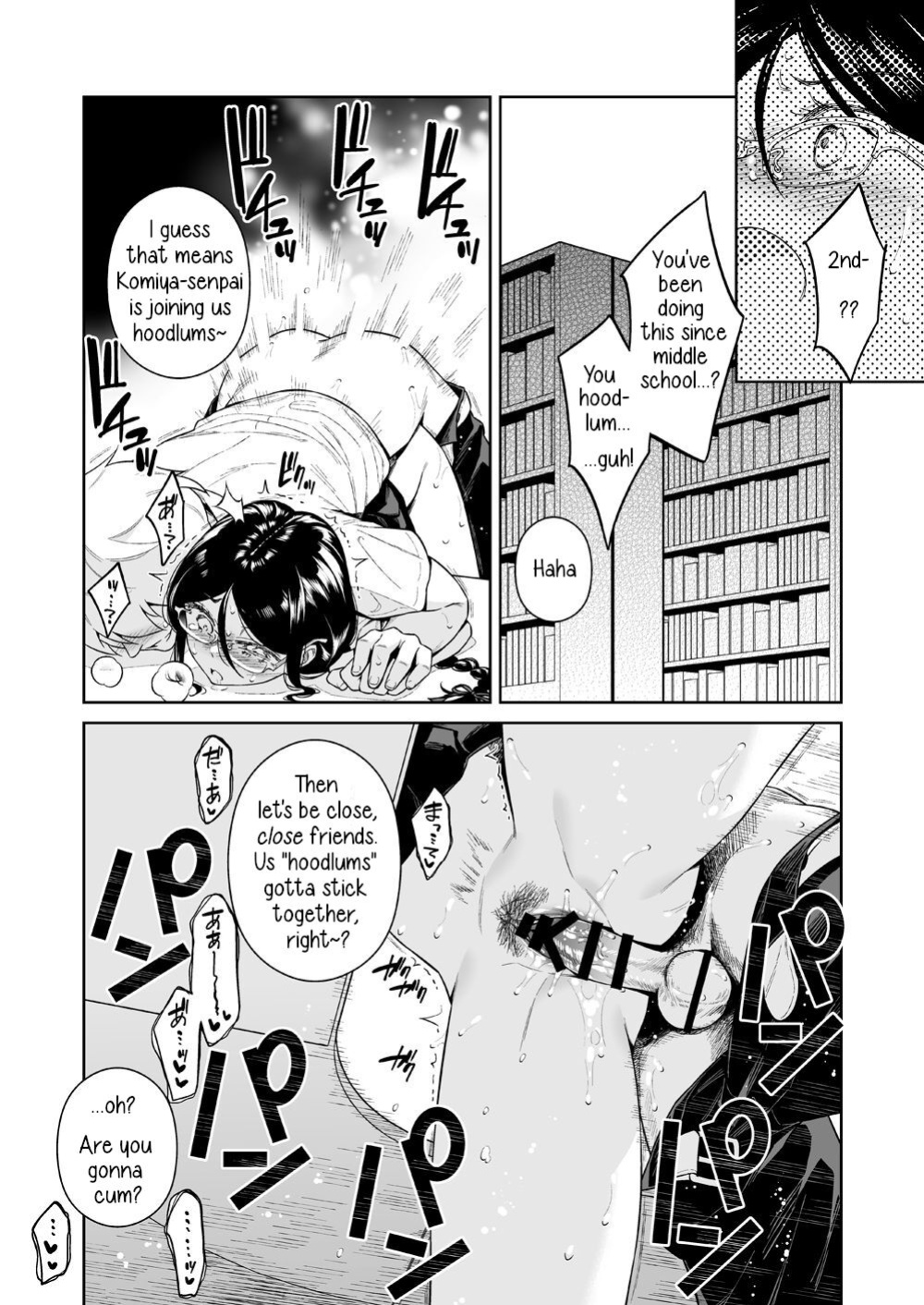 [2JIMUSUBI (Ohno Kanae)] Toshoshitsu no Kedamono-tachi | The Beasts in the Library