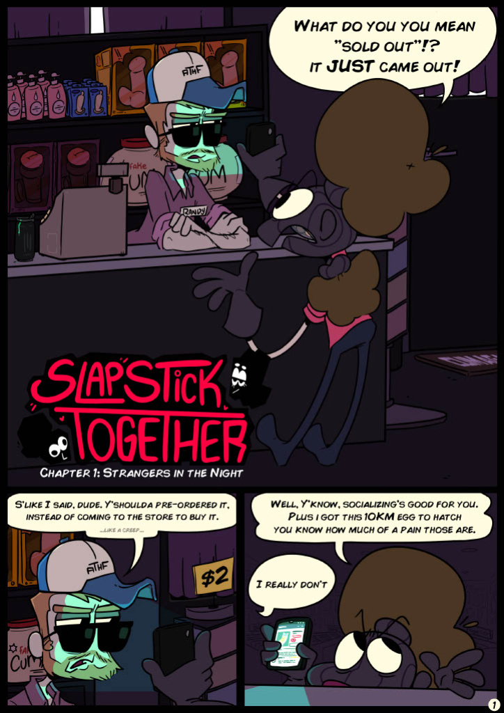 Slapsticky together strangers in the night