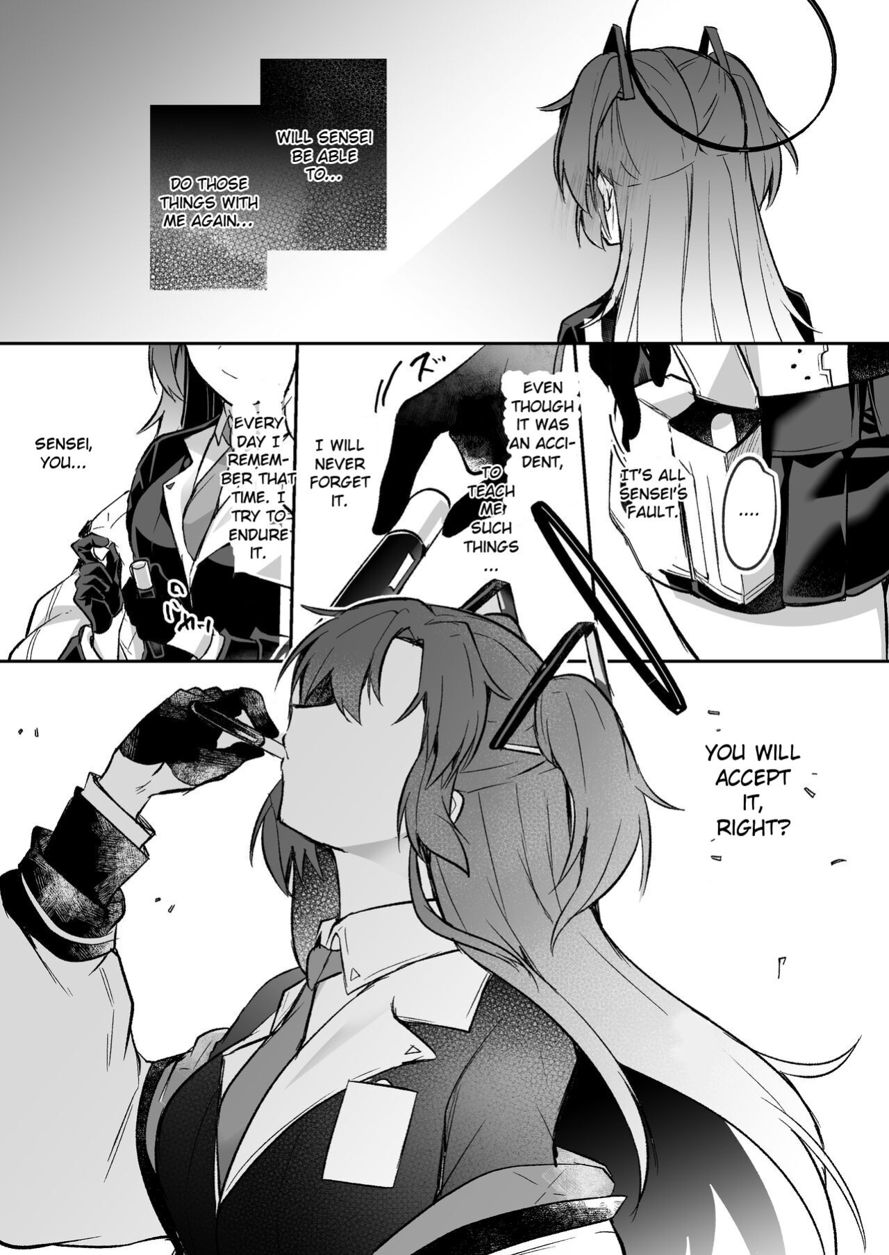 [Kuusou Monochrome (Abi)] A book about being pushed down and having sex by a sexually uncontrollable sensei (Blue Archive)