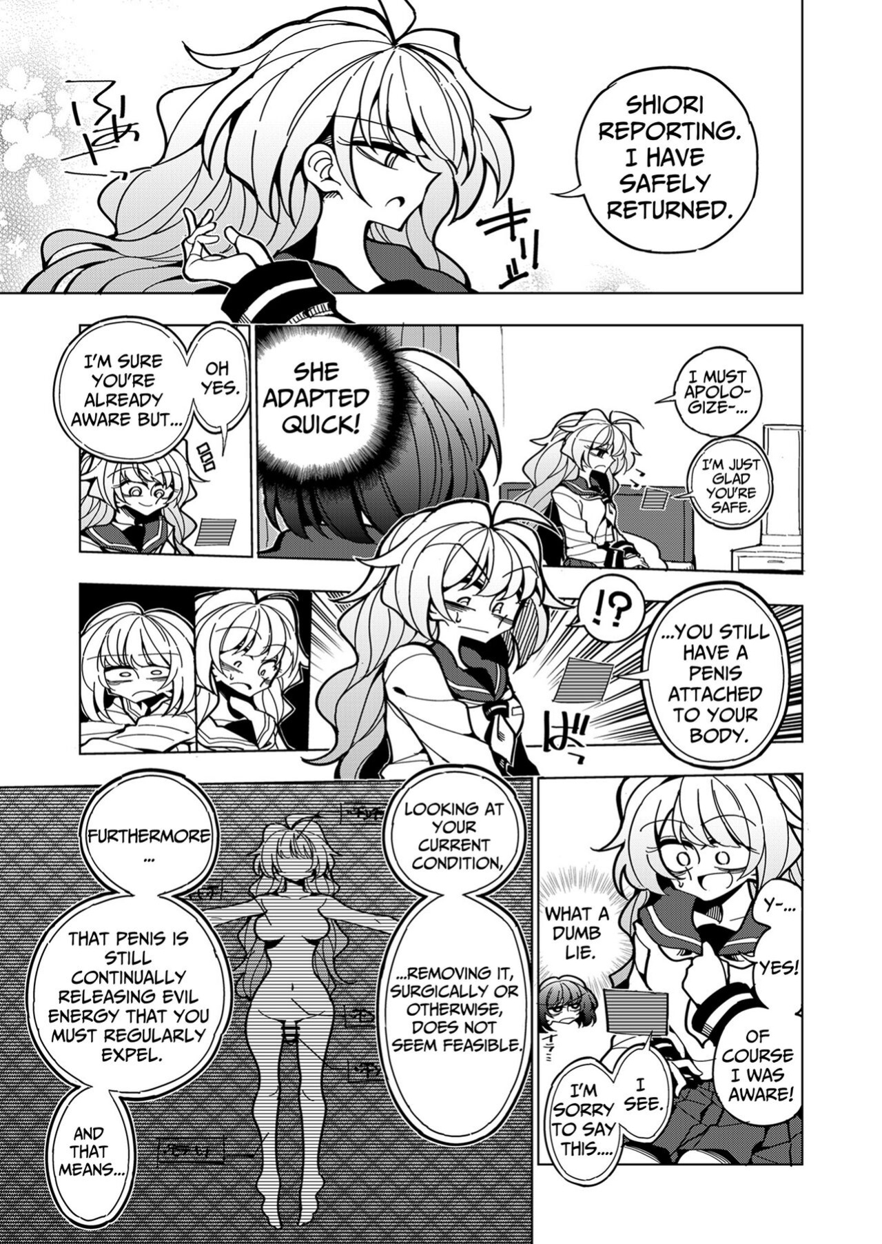 [7 Colored LED (Nekonso)] Shizuku to Shiori If (Zenpen) -5-ka de Oboeru! Futanari Onanie no Susume | Shizuku & Shiori ~It's Up to Me To Service Futanari-modified Senpai!~ [Pink Glass TL]