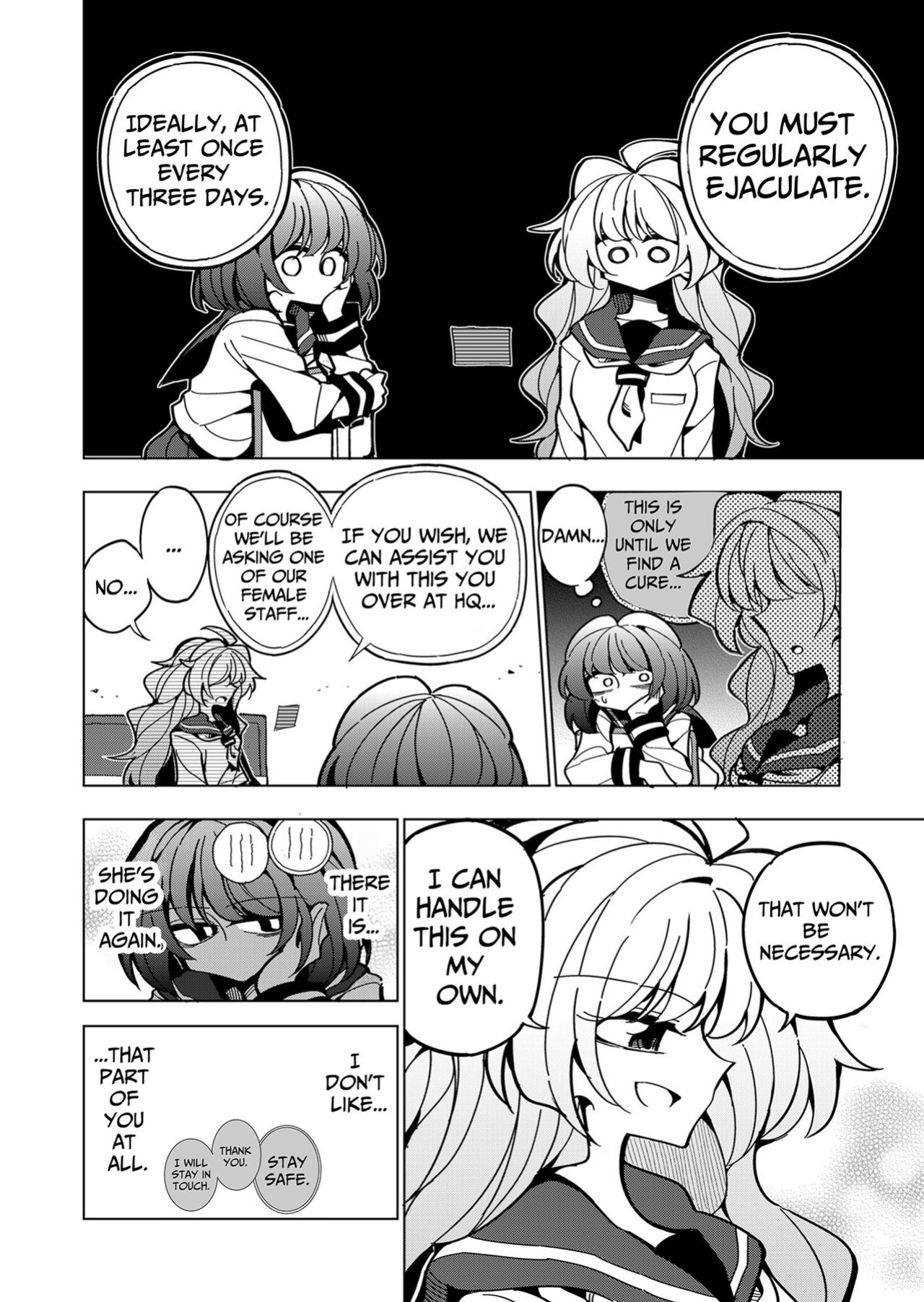 [7 Colored LED (Nekonso)] Shizuku to Shiori If (Zenpen) -5-ka de Oboeru! Futanari Onanie no Susume | Shizuku & Shiori ~It's Up to Me To Service Futanari-modified Senpai!~ [Pink Glass TL]