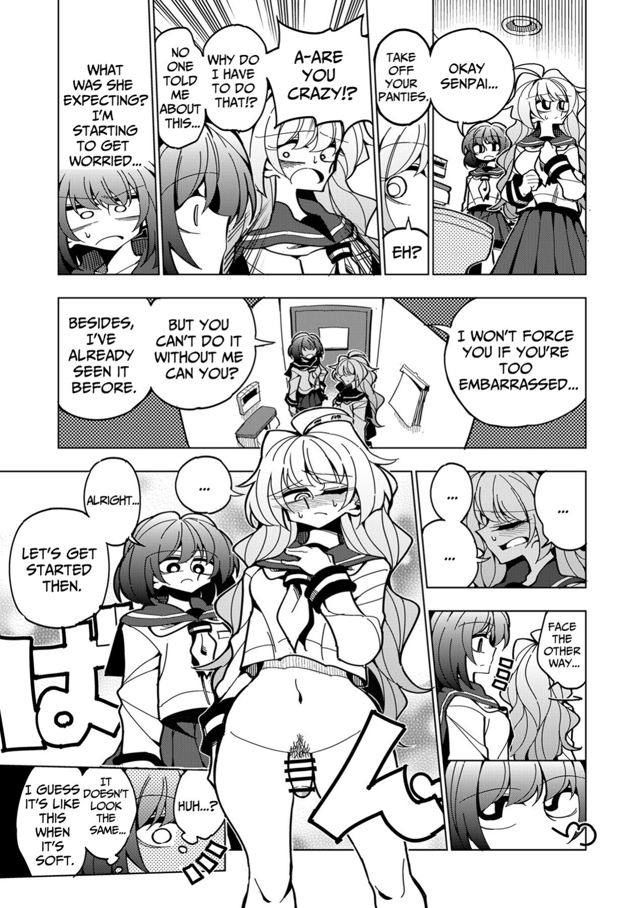 [7 Colored LED (Nekonso)] Shizuku to Shiori If (Zenpen) -5-ka de Oboeru! Futanari Onanie no Susume | Shizuku & Shiori ~It's Up to Me To Service Futanari-modified Senpai!~ [Pink Glass TL]