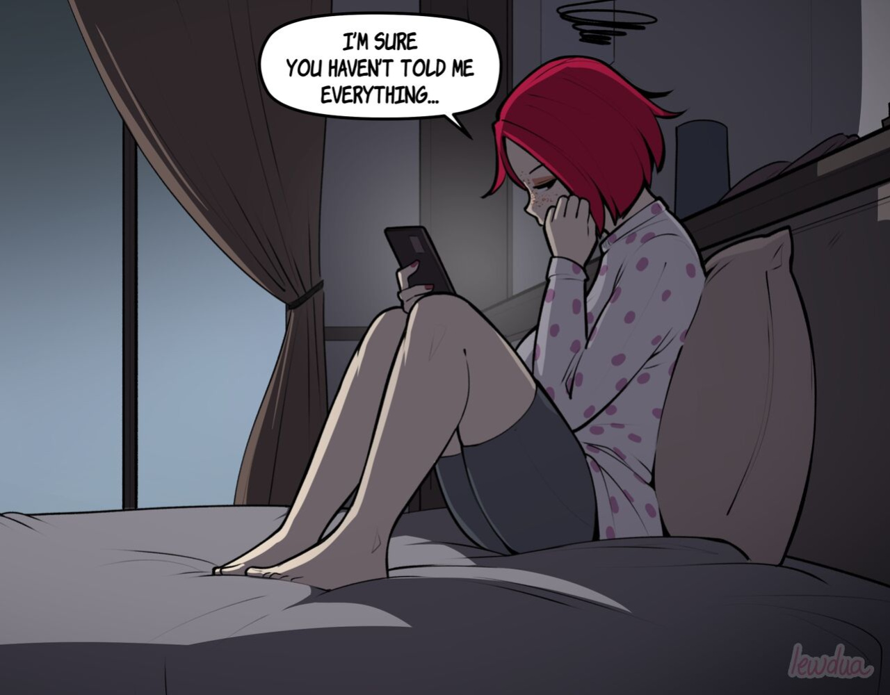 [Lewdua] Alison Watching Movie At Night