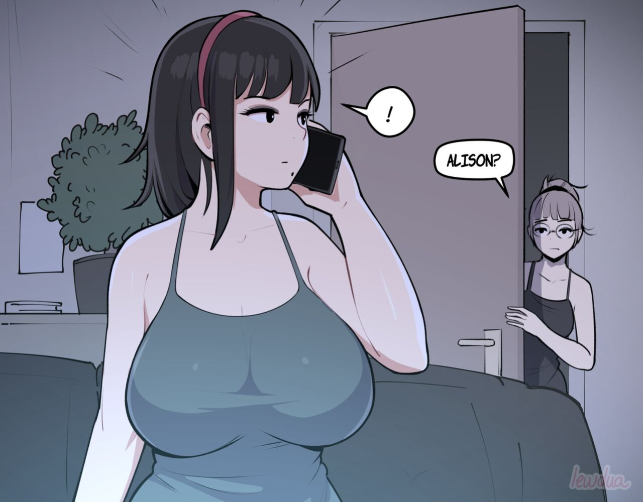 [Lewdua] Alison Watching Movie At Night