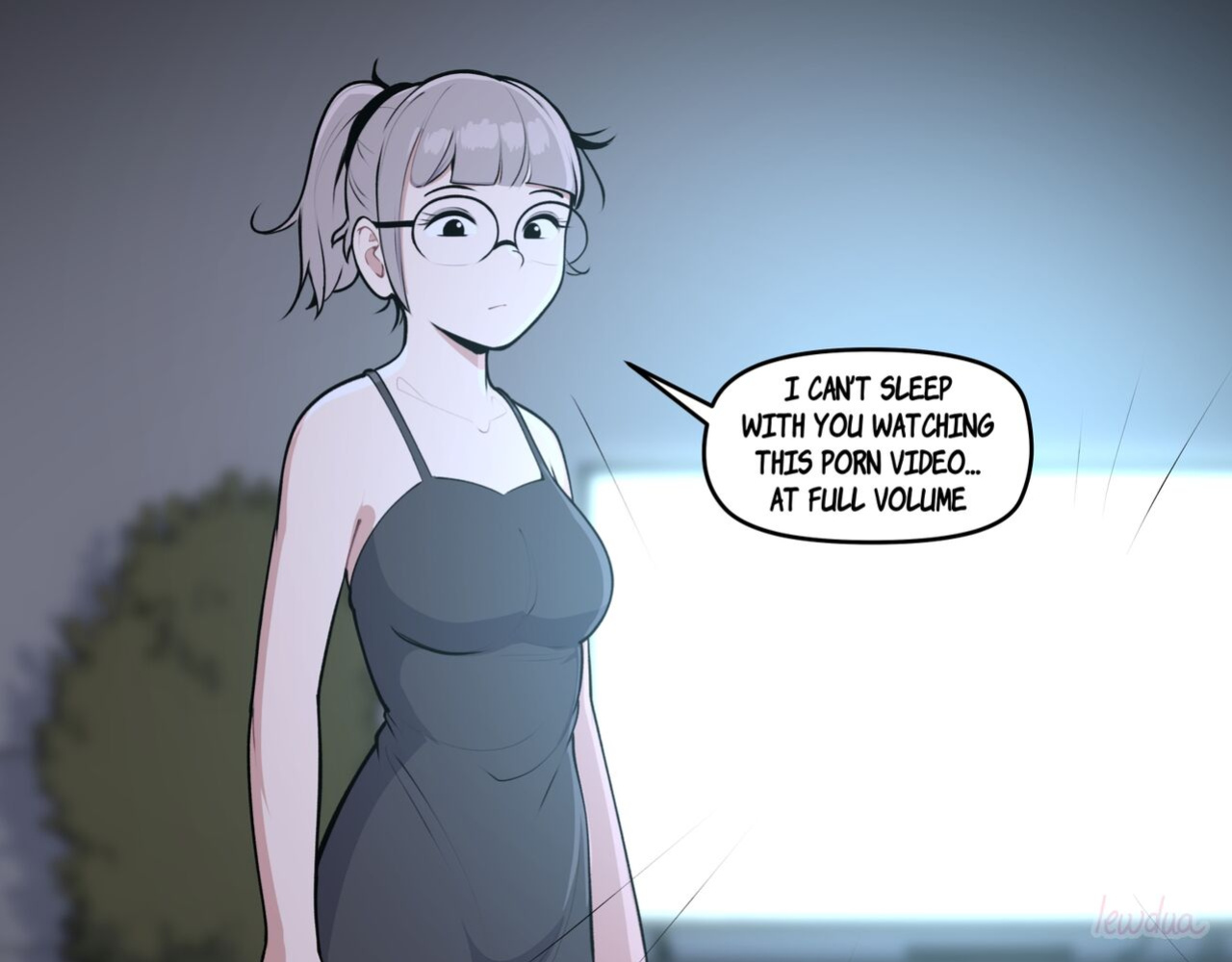 [Lewdua] Alison Watching Movie At Night