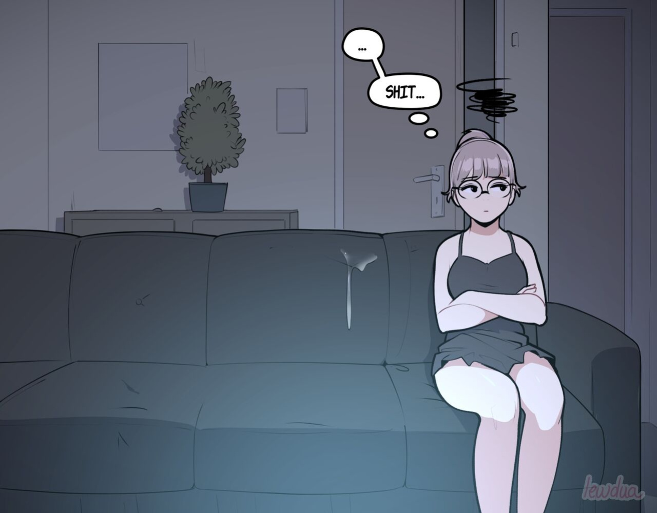 [Lewdua] Alison Watching Movie At Night