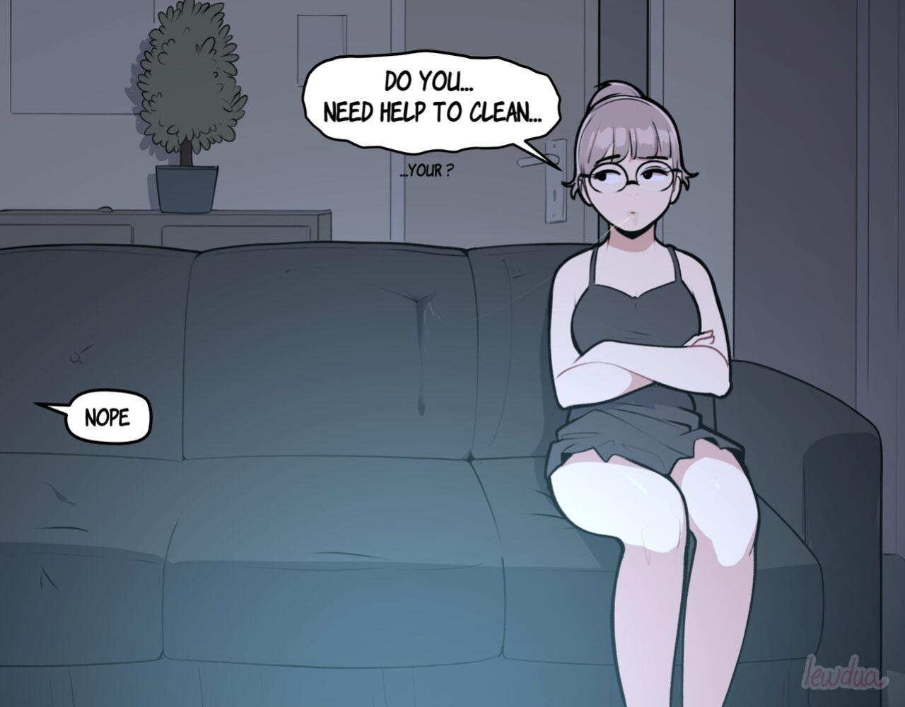 [Lewdua] Alison Watching Movie At Night