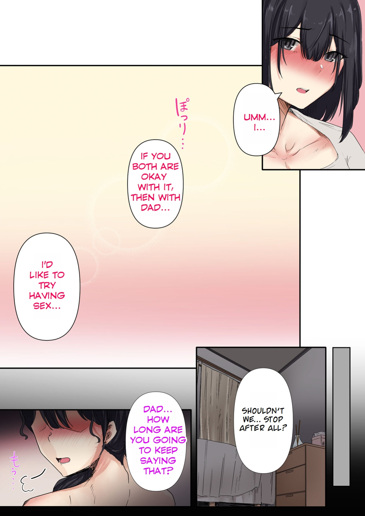 [Merukoro (KANIKORO)] Otou-san to Sex Shitara Dame desu ka? (Is it wrong to have sex with my dad?) [MTL]