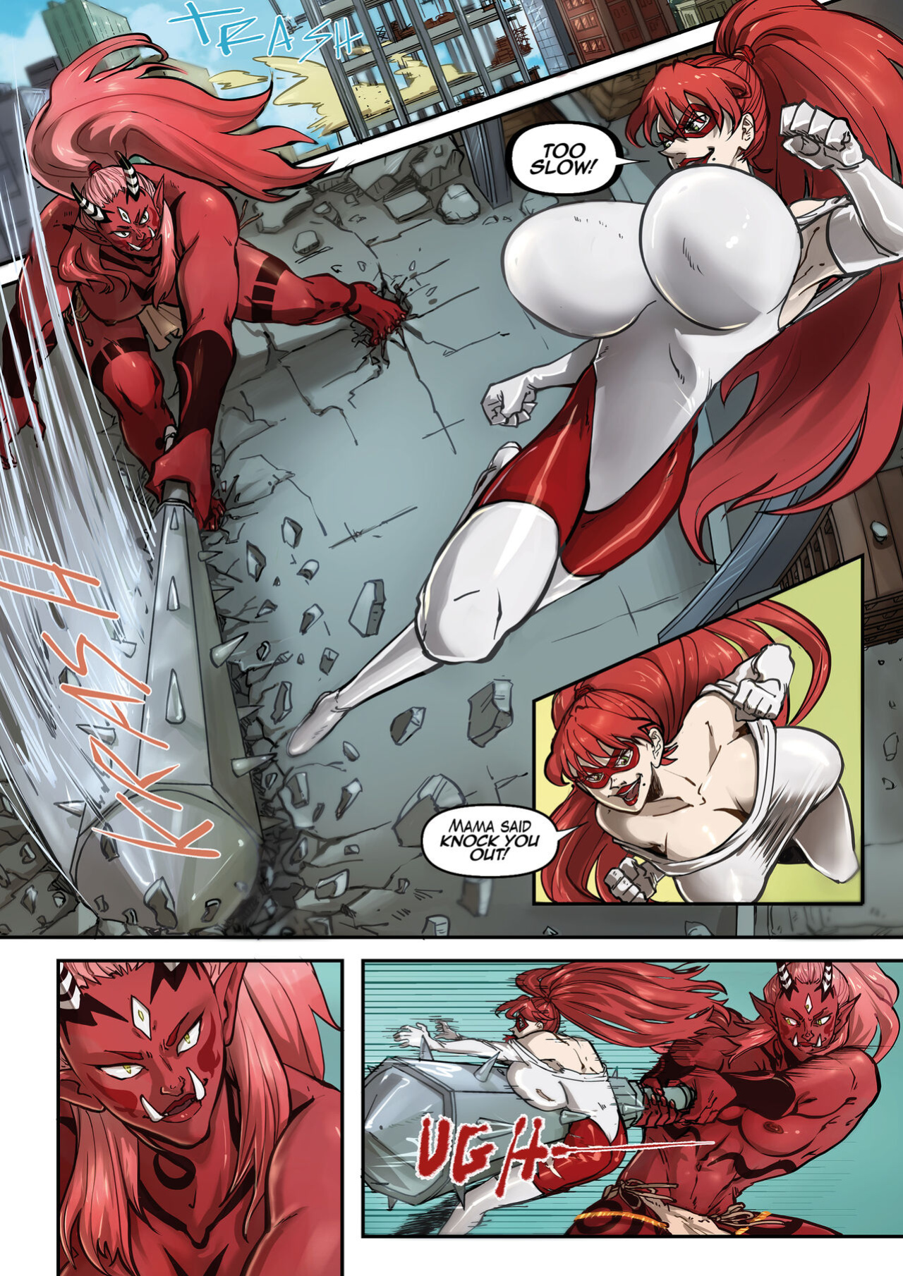 Super MILF vs. Red Oni (Spinnerette)