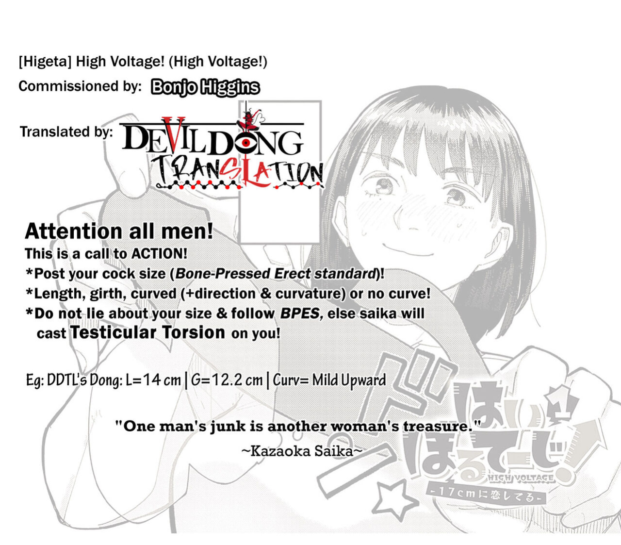 [Higeta] Hai Boruteji! - 17cm ni Koishiteru | High Voltage! 17cm Deep in Love! (High Voltage!) [DevilDongTL]