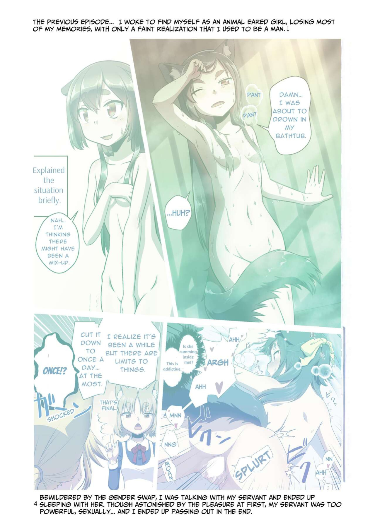 [Fumotonoya (Fumotono Mikoto)] Me ga Sametara Kemomimi Shoujo ni Natteita Ohanashi 2 | When I Awoke I Had Become An Animal Eared Girl 2 [sins]