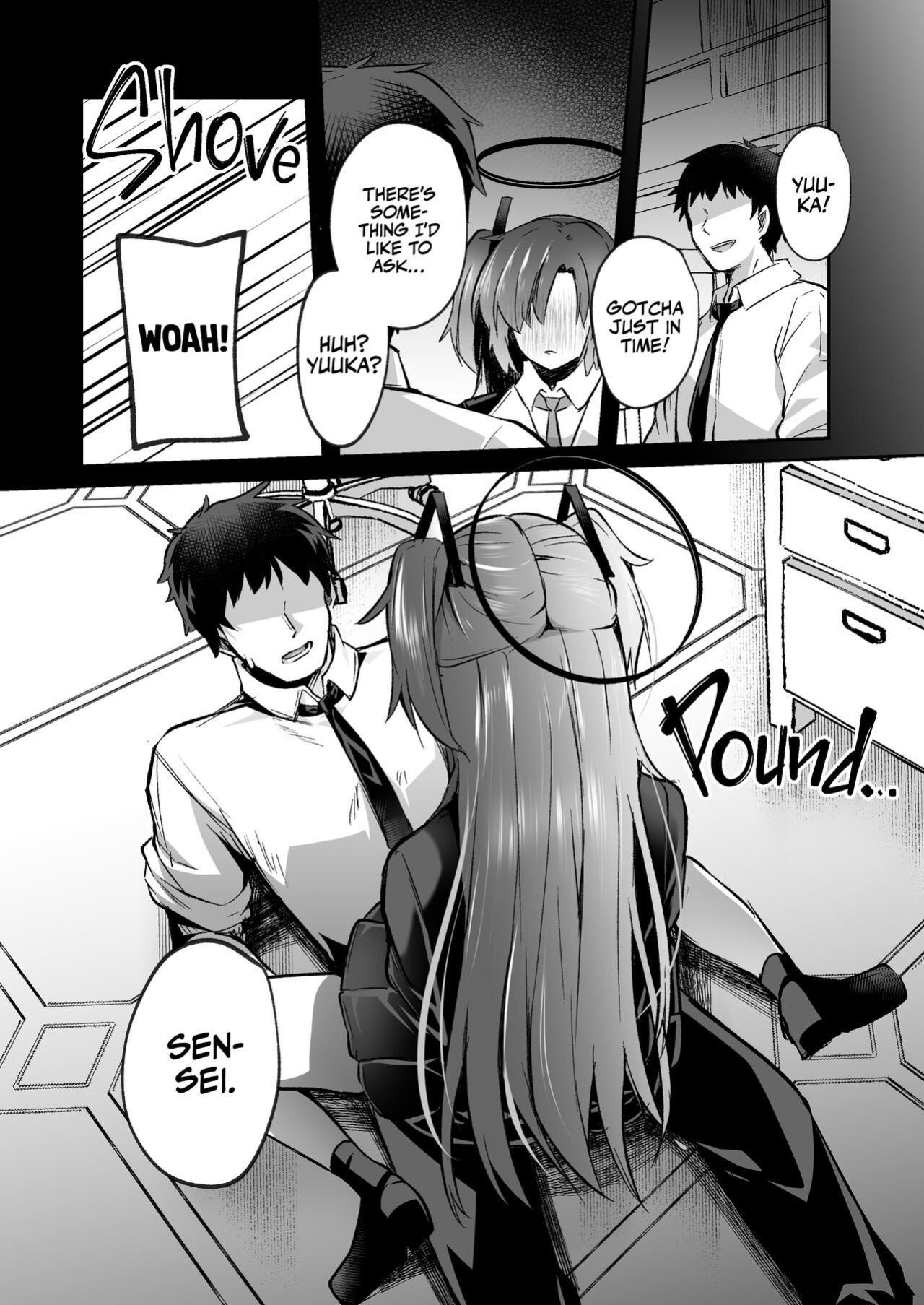 [Kuusou Monochrome (Abi)] Bousou shita Sensei ni Oshitao Sarete SEX Suru Hon | Cooling Off Sensei's Unbridled Lust with Sex! (Blue Archive) [Team Rabu2]