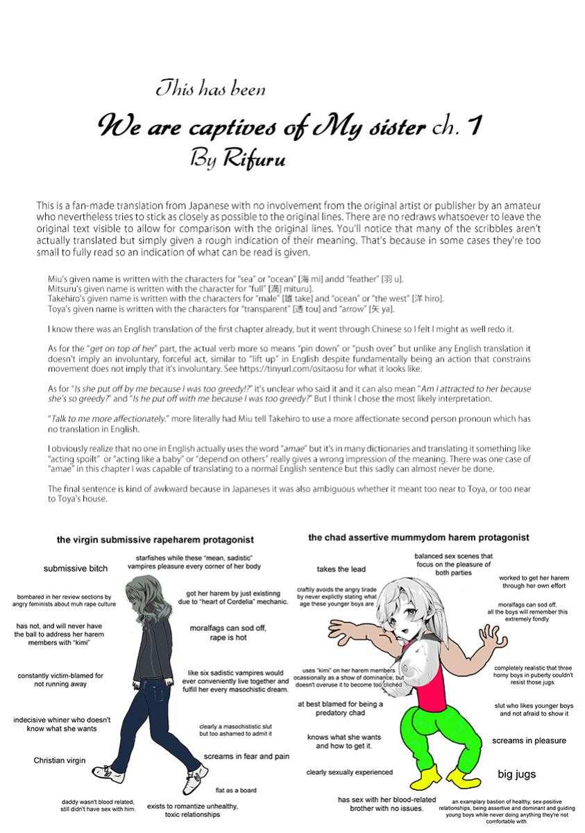 [Rifuru] We are Captives of my Sister Ch. 1